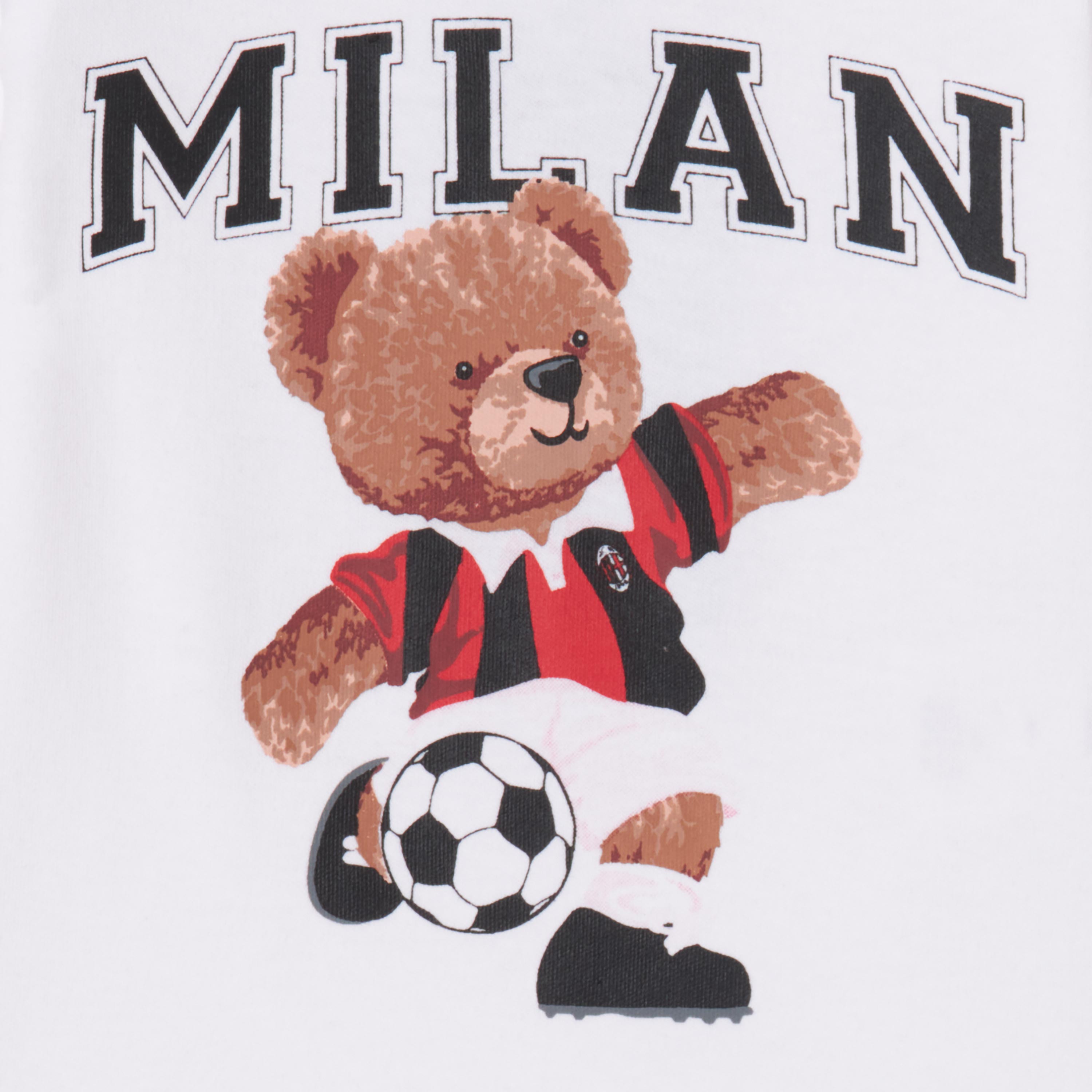 AC Milan Magliette Milan Teddy body bianco neonato manica corta