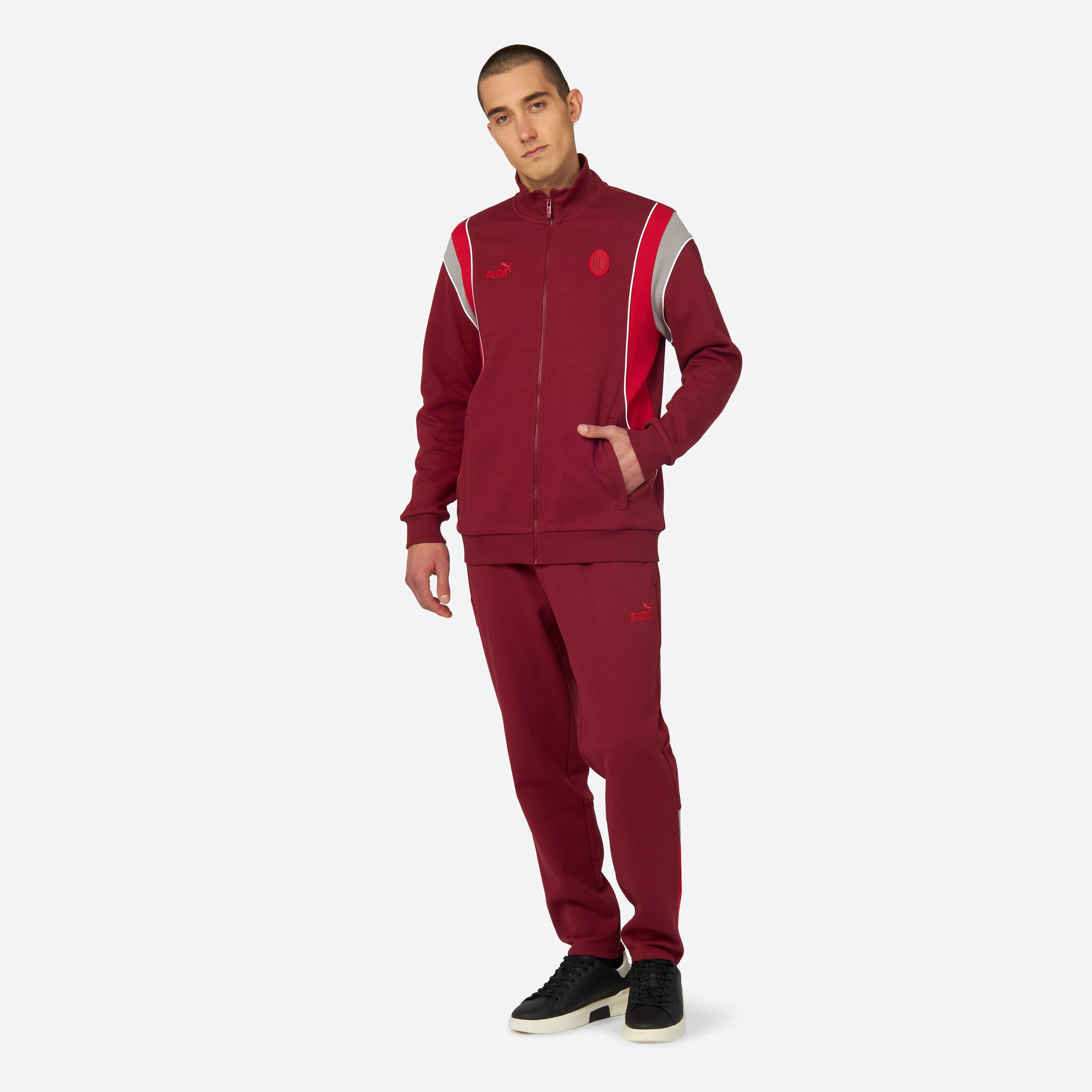 AC Milan Archive felpa uomo con zip verde taglia regolare