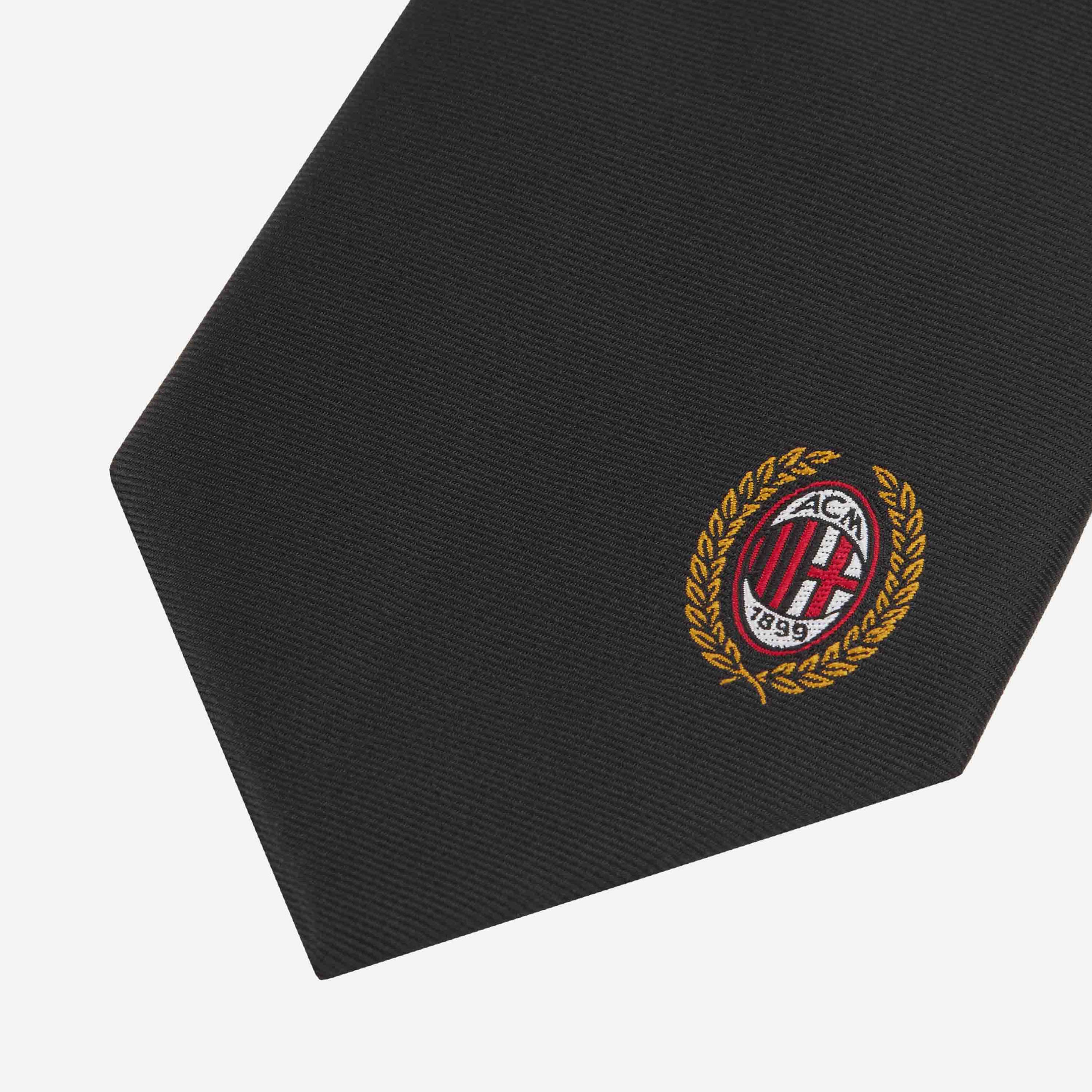 AC Milan cravatta nera logo oro cofanetto regalo