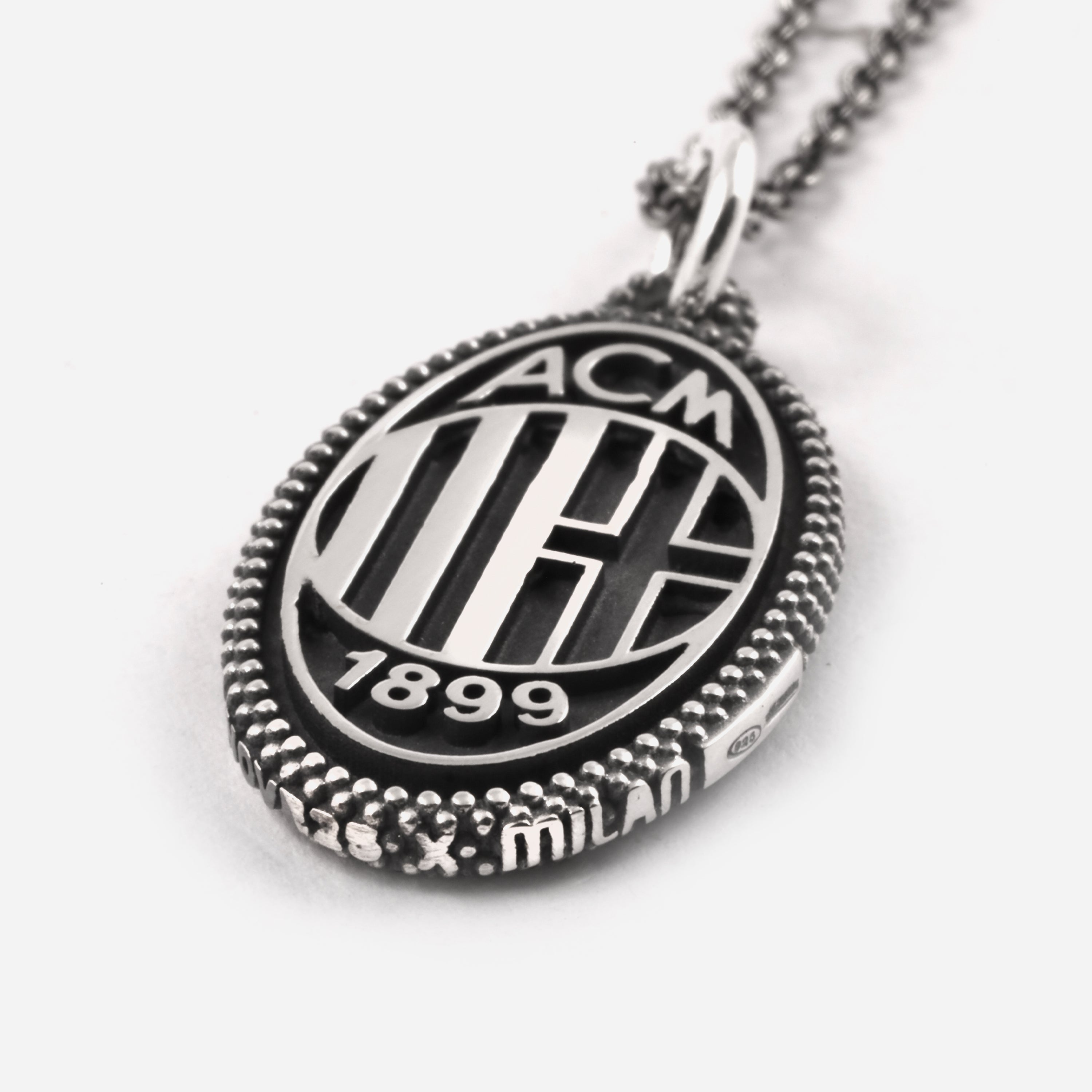 Nove25 x Milan collana argento logo silver