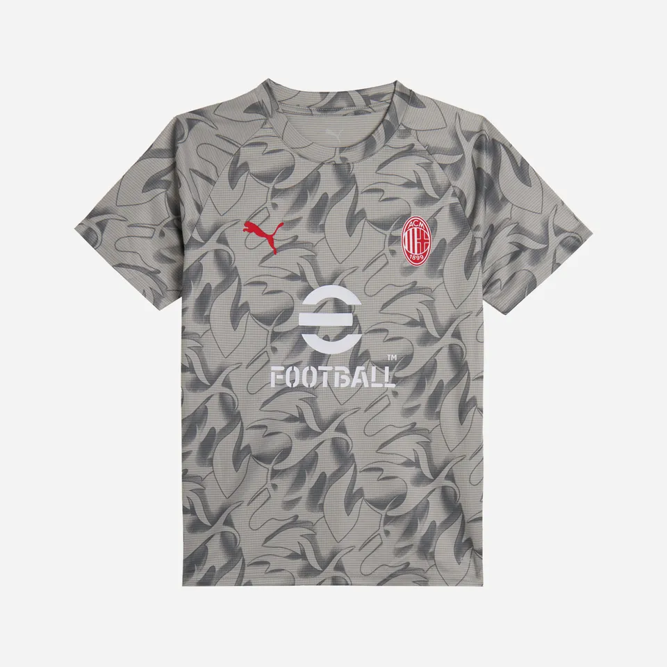 AC Milan Allenamento Milan Prematch 2025/26 t-shirt bambino grigia