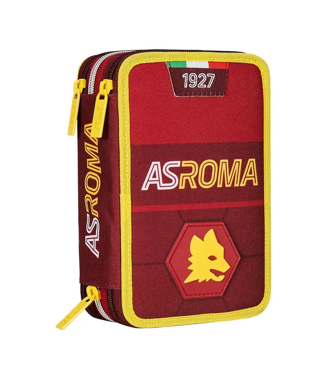 Roma Fanshop AS Roma Astuccio 3 Scomparti rosso giallo scuola