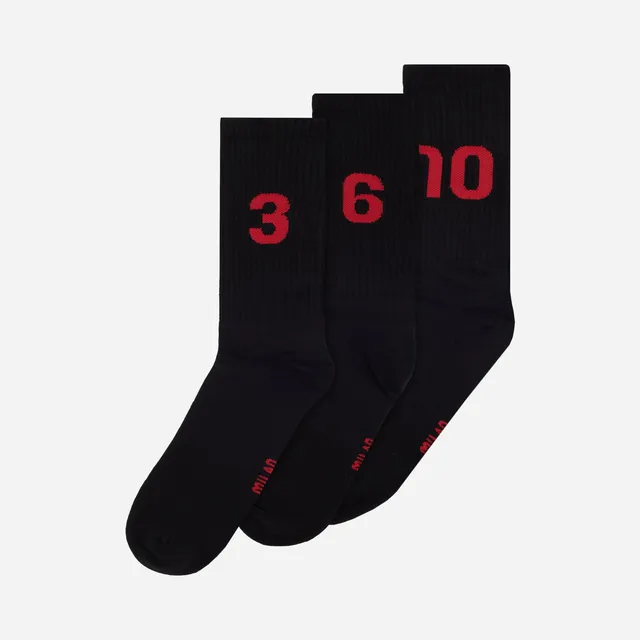 AC Milan set 3 calzini numeri neri cotone 42