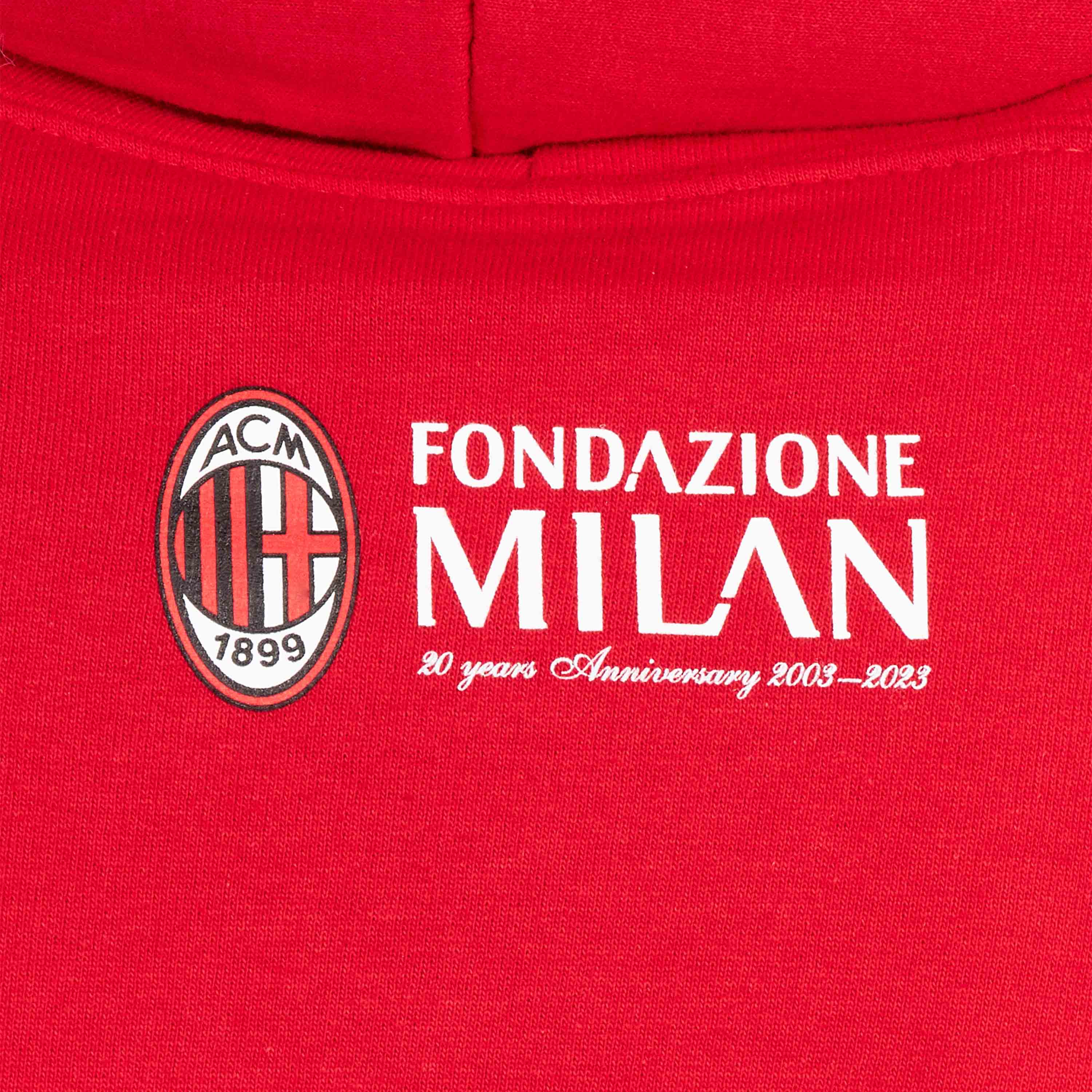 AC Milan College Felpa con Cappuccio Cotone Uomo
