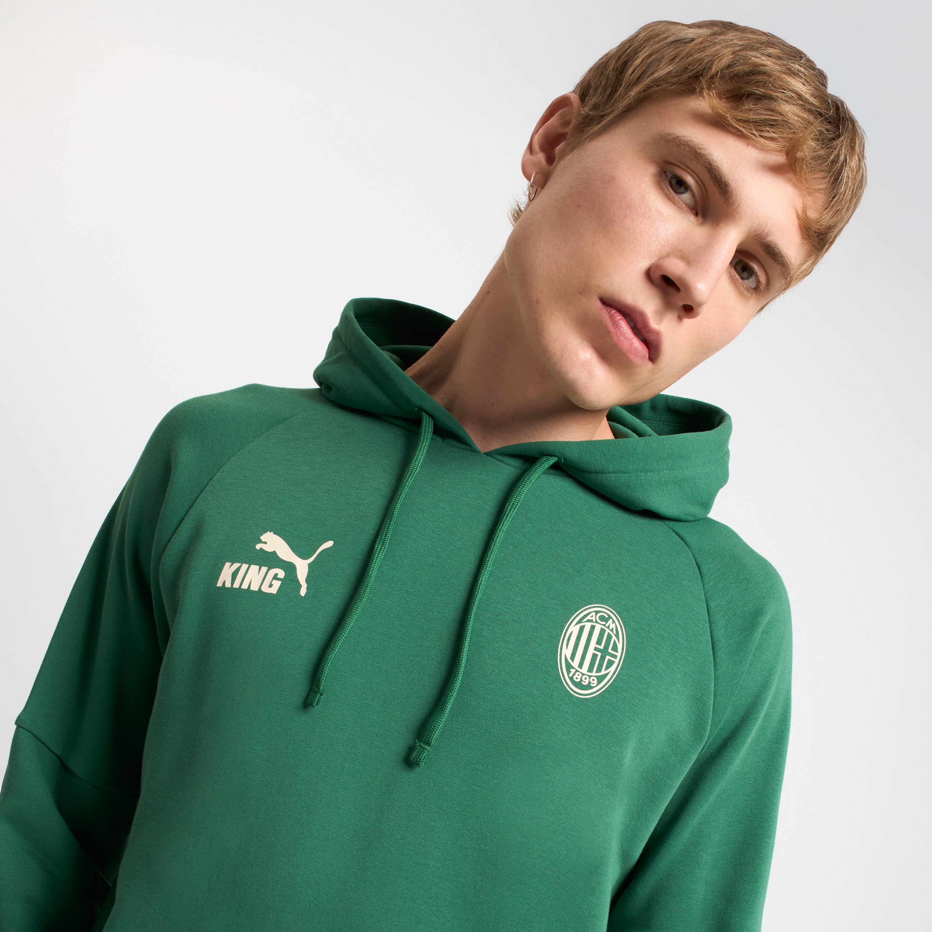 AC Milan King felpa cappuccio uomo verde taglia M