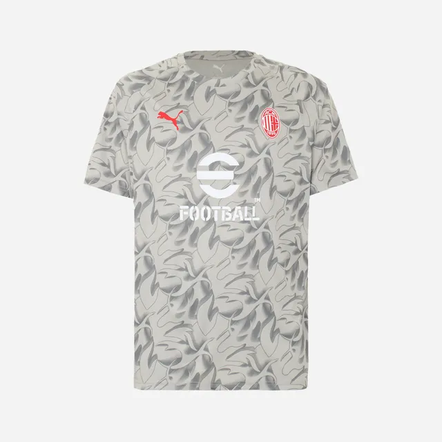 Milan Prematch 2025/26 maglia grigia uomo poliestere riciclato