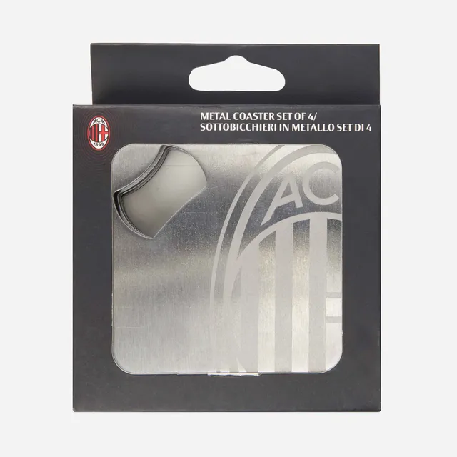 AC Milan Accessori Sottobicchieri Metallo Set 4 Pezzi