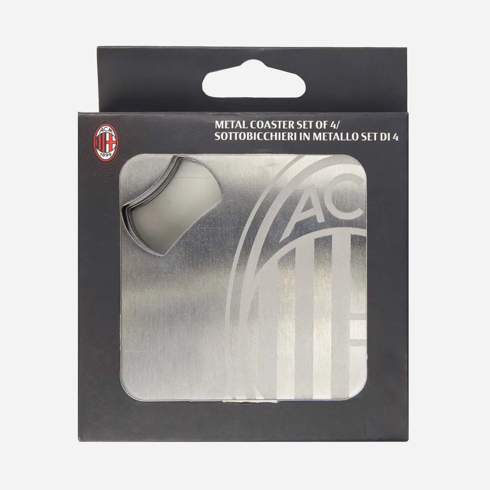 AC Milan Accessori Sottobicchieri Metallo Set 4 Pezzi