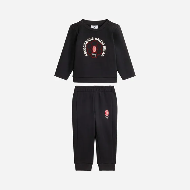 AC Milan Culture Tuta Baby Neonato Cotone Nera 3-24 Mesi