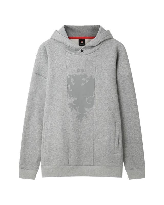 Wales Fanwear Draig Crest felpa cappuccio grigia