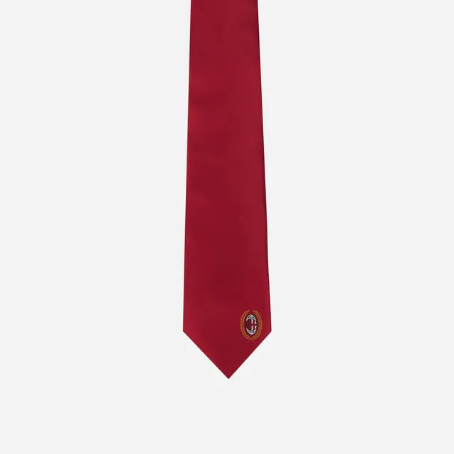AC Milan cravatta rossa logo oro taglia unica elegante