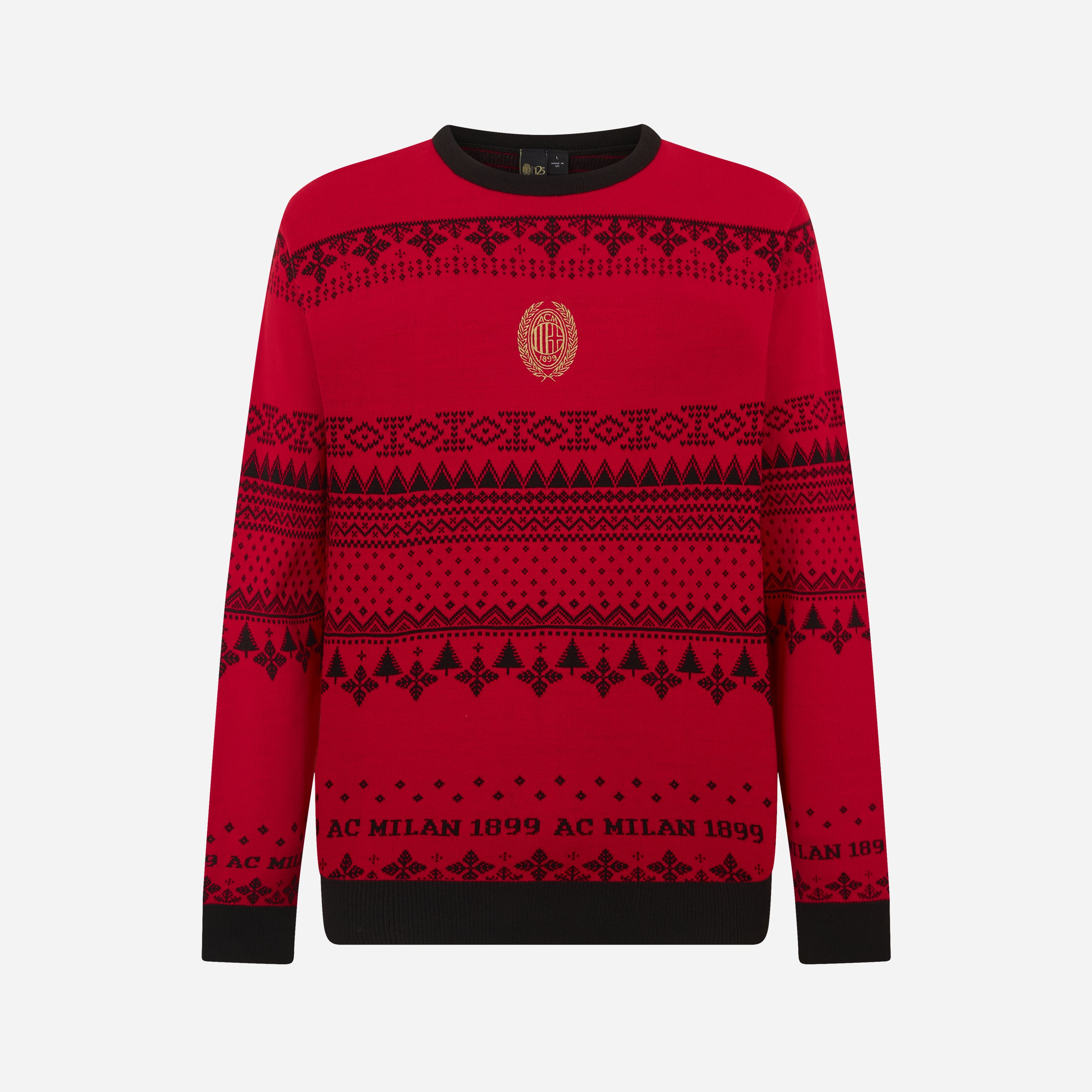 AC Milan Christmas Jumper Unisex Rossonero 125 Anni Acrilico