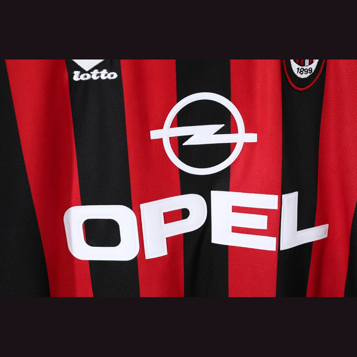 Milan Home 1996/97 Opel maglia calcio rossonera