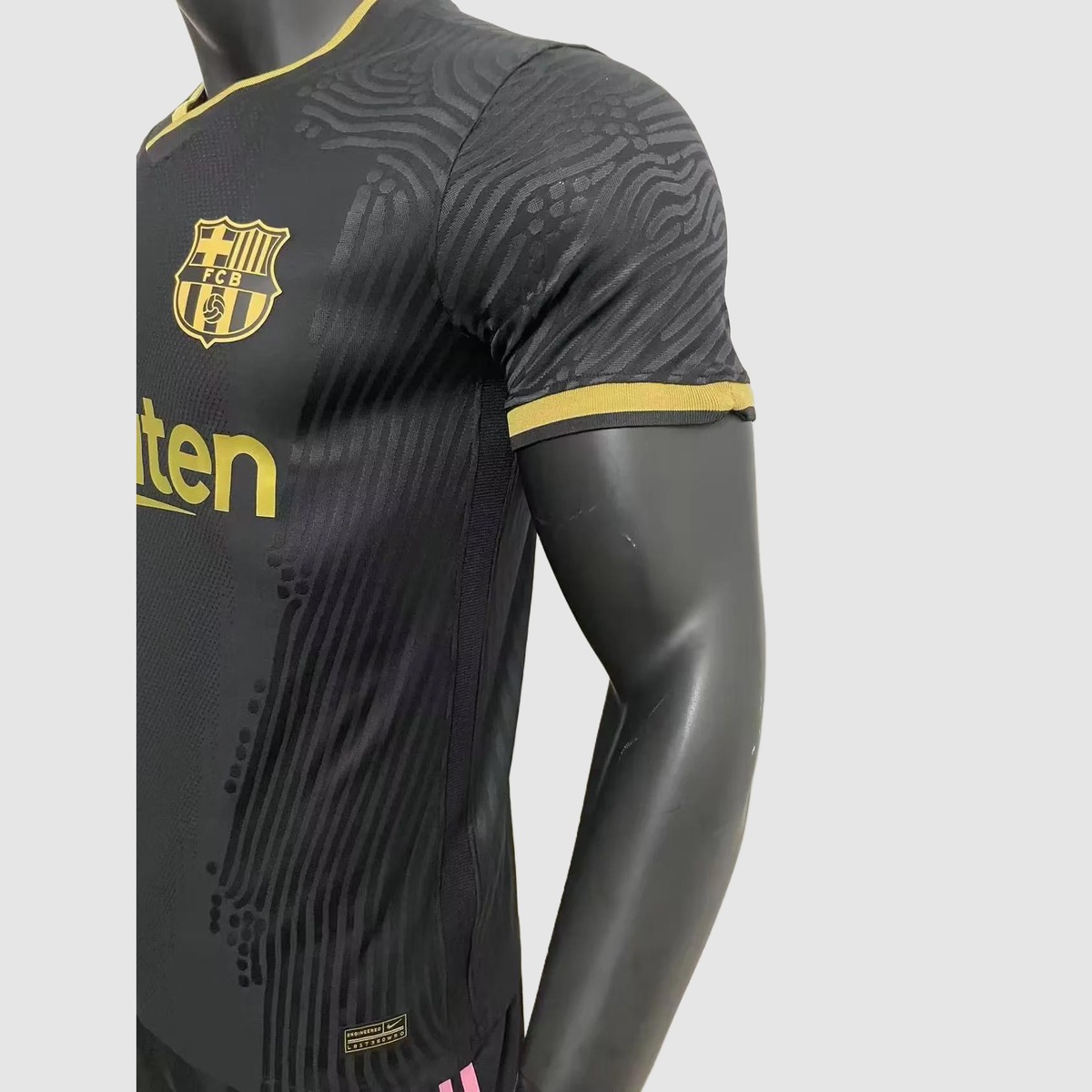 Barcellona Retro Away 2020/21 maglia giocatore nera oro S-XXL