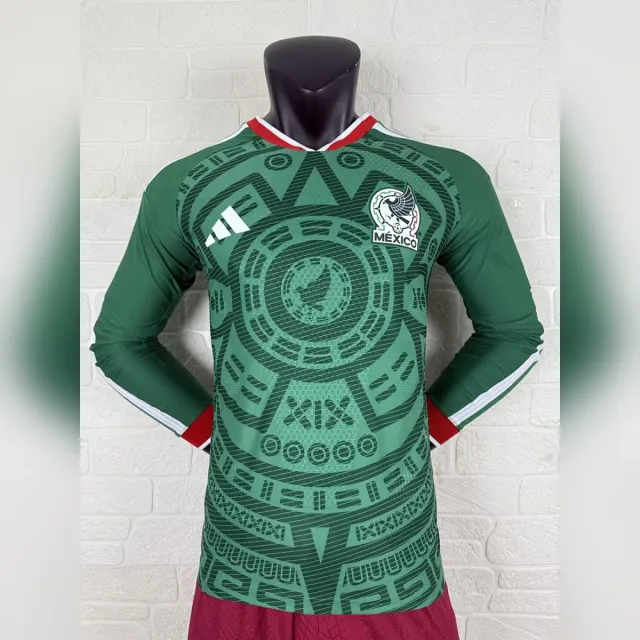 Tifoso Store Messico 2026/27 Prima Maglia manica lunga giocatore verde