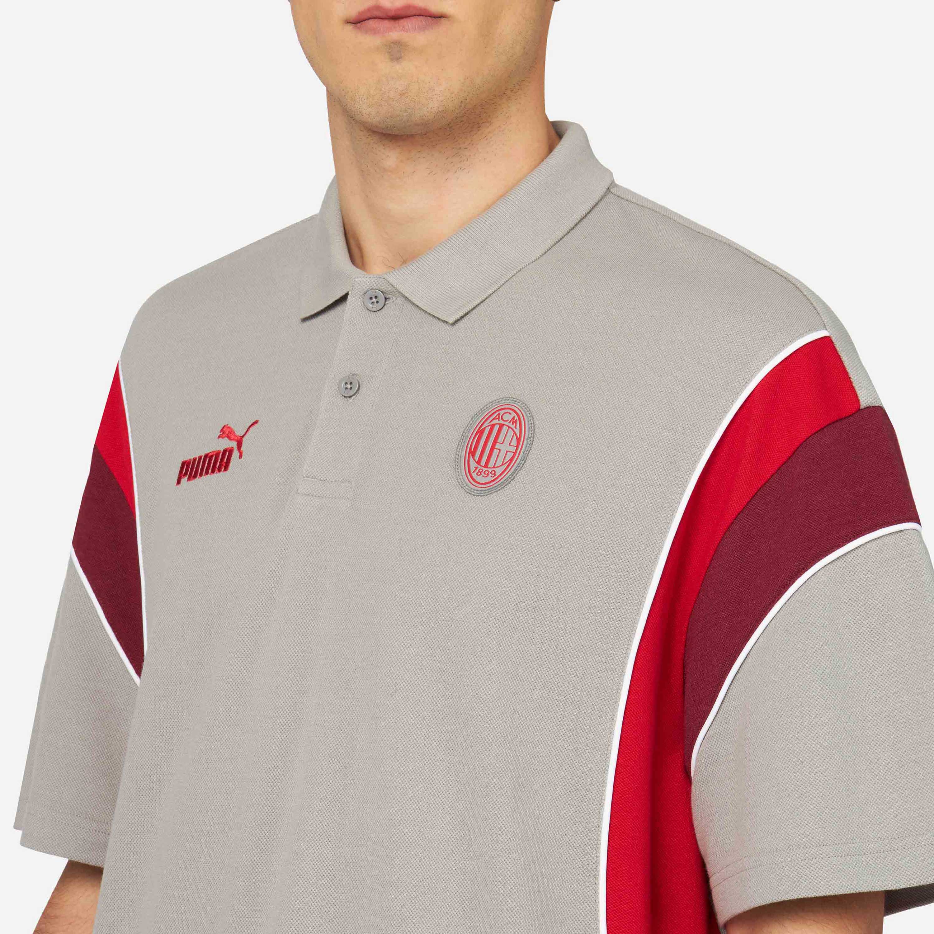 AC Milan Archive Polo Uomo Capsule Puma Grigia