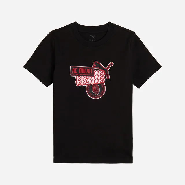 AC Milan Culture maglietta bambino nera cotone 6-14 anni