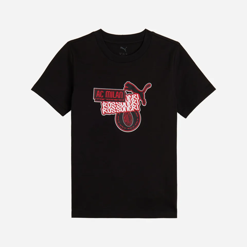 AC Milan Culture maglietta bambino nera cotone 6-14 anni