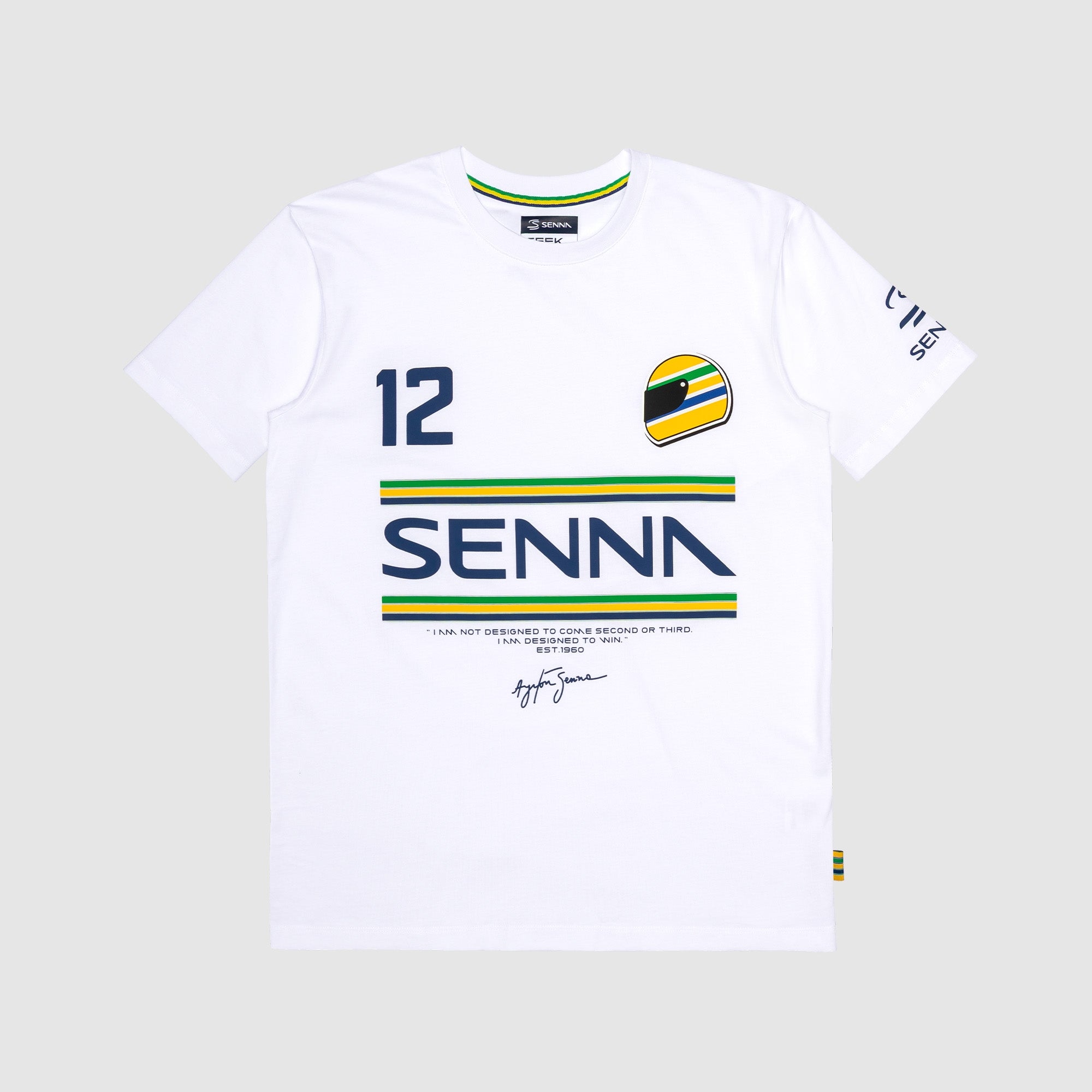 Senna Legacy 12 Stripe Tee Maglietta Cotone Logo Manica