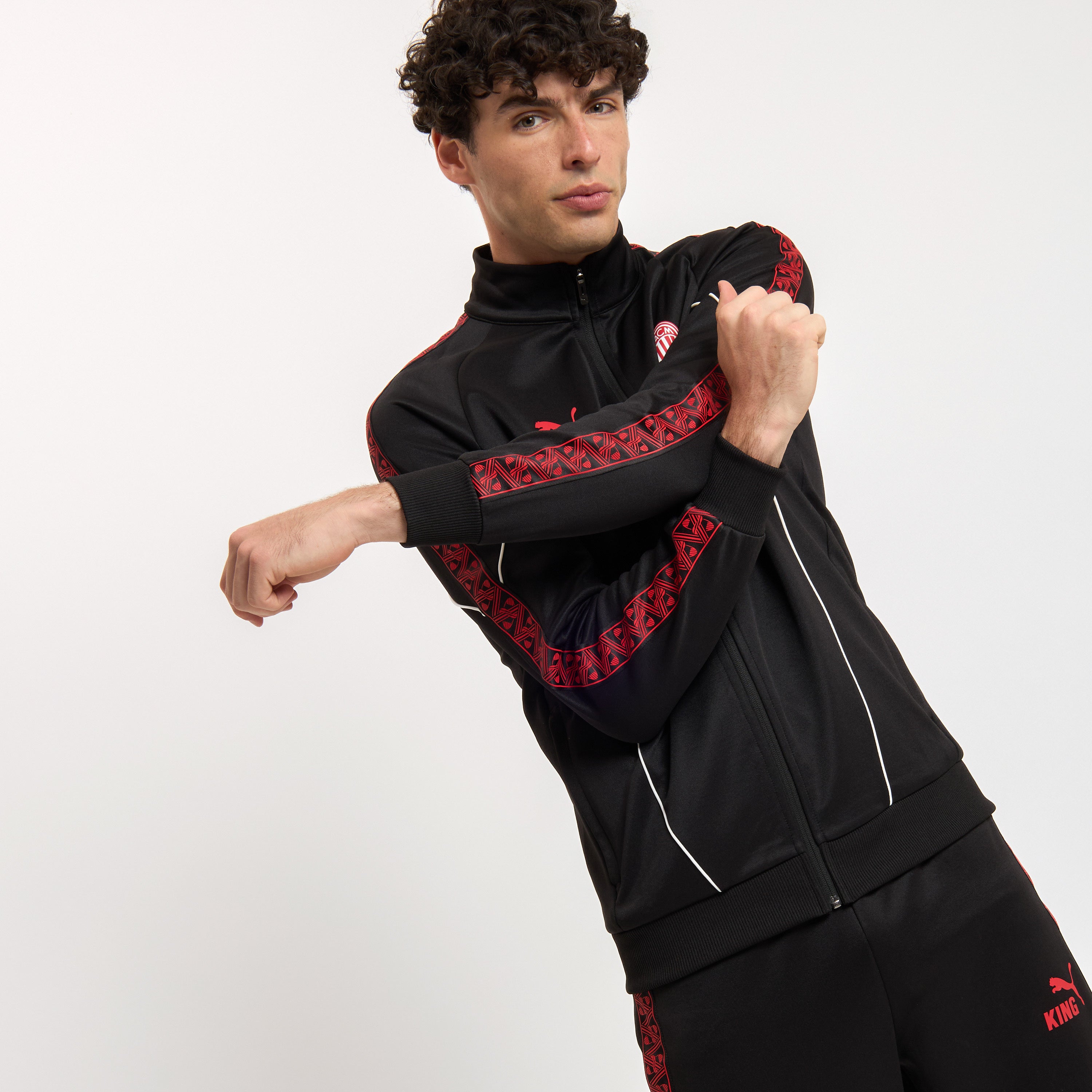 AC Milan King giacca uomo nera zip taglia regolare