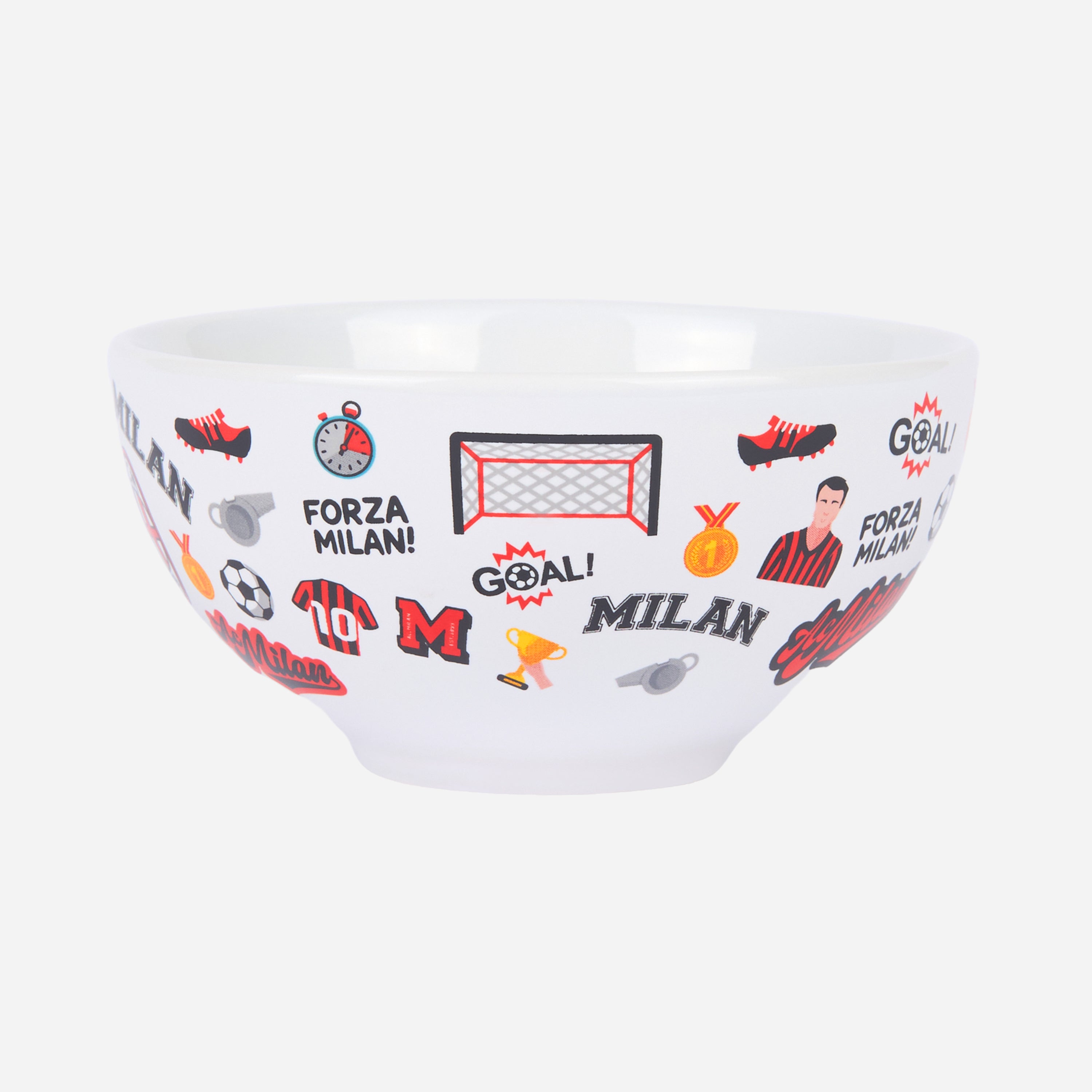 AC Milan Breakfast Bowl tazza ciotola ceramica bianca