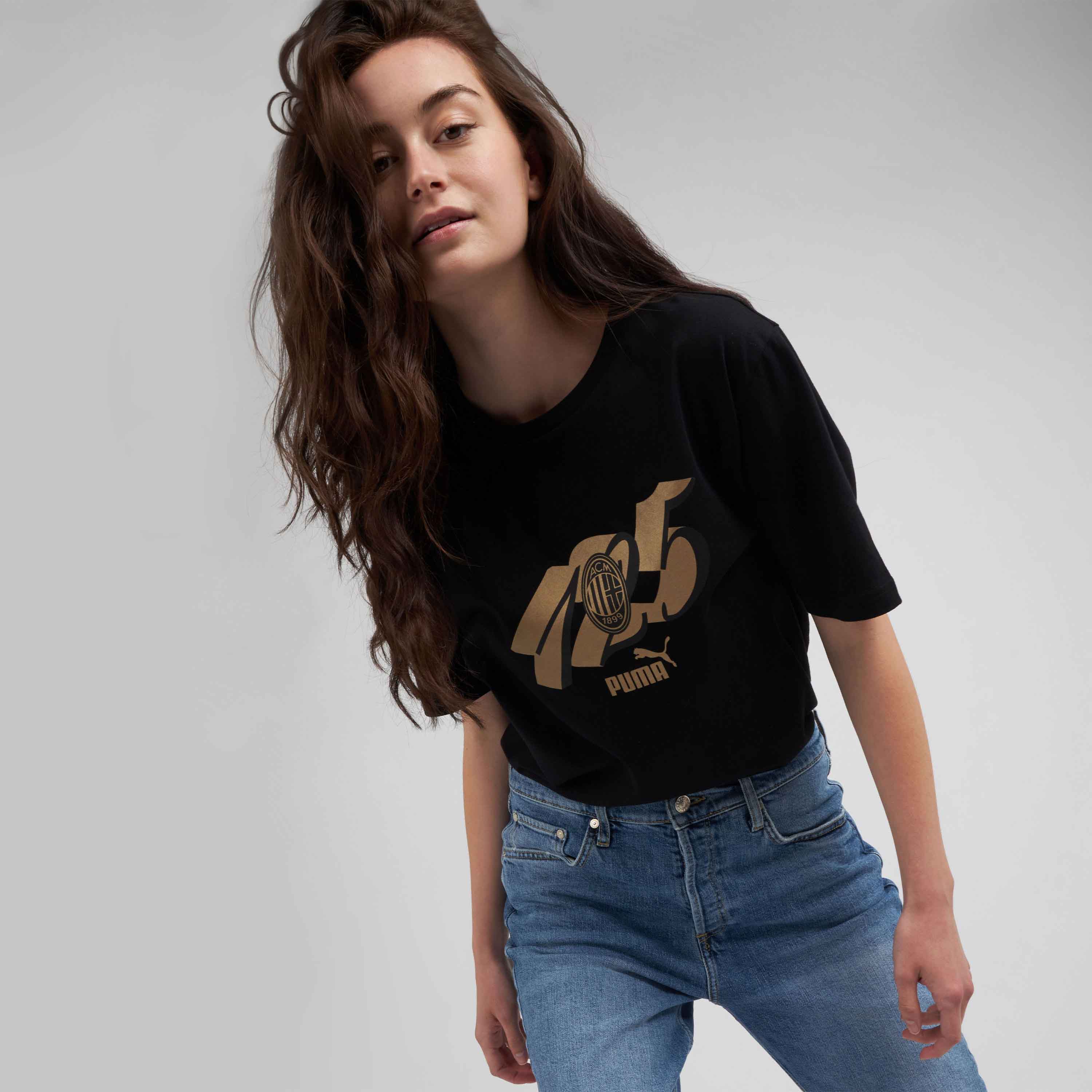 AC Milan 125th Anniversary Culture t-shirt nera uomo oro