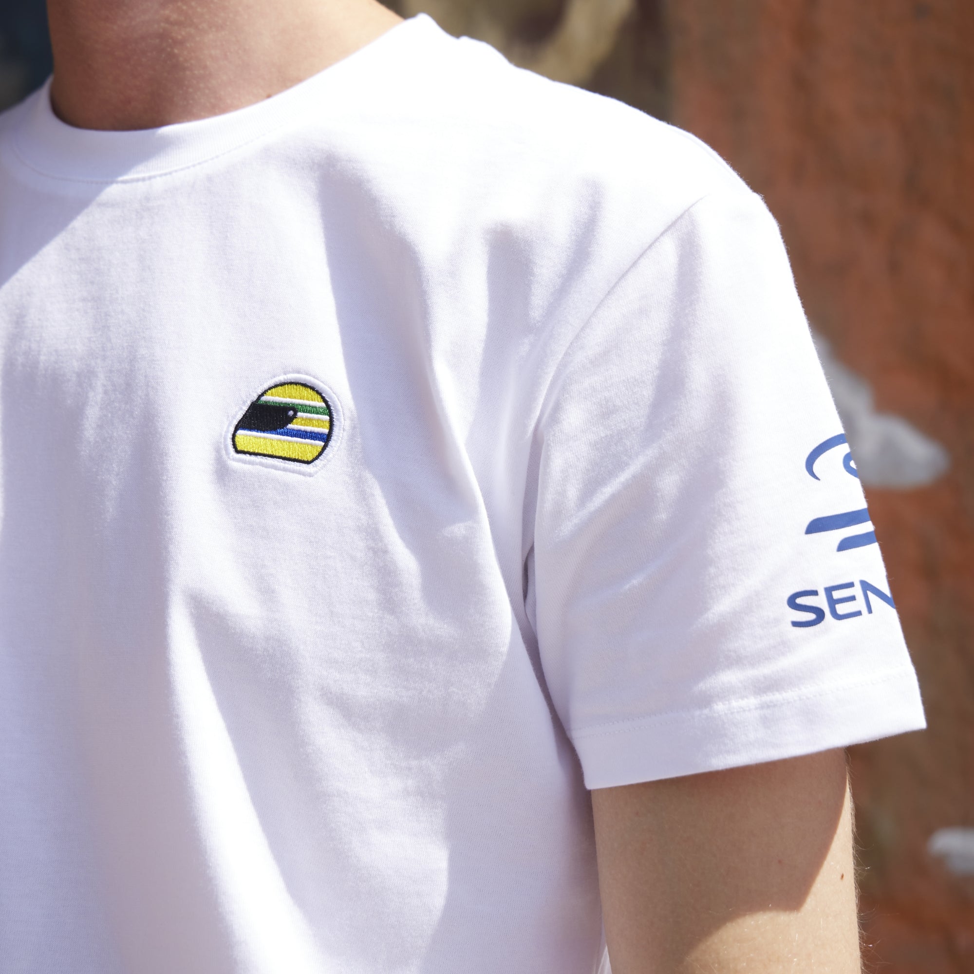 Senna Legacy Helmet Tee maglia cotone bianca