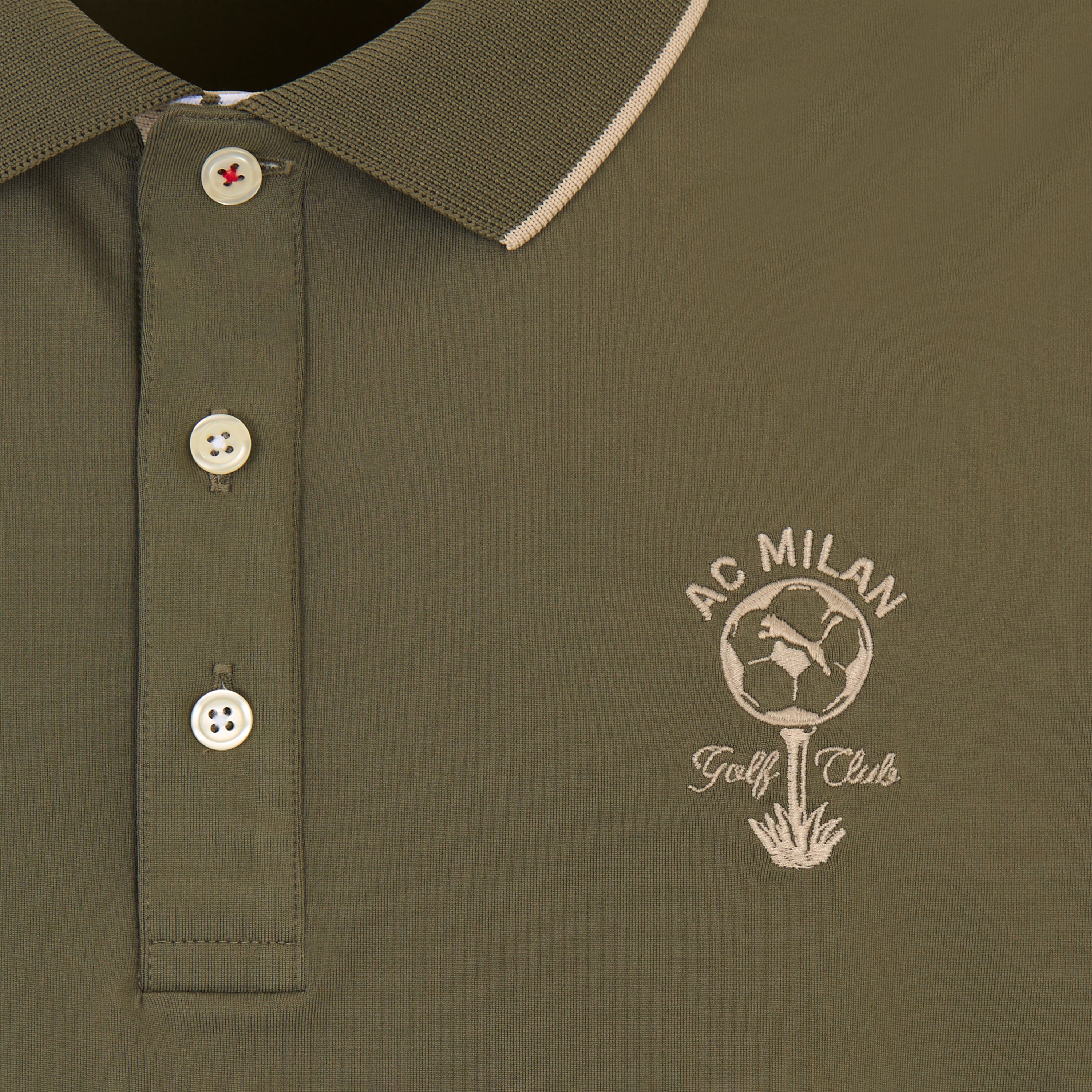 AC Milan Golf Club polo verde uomo manica corta tre bottoni