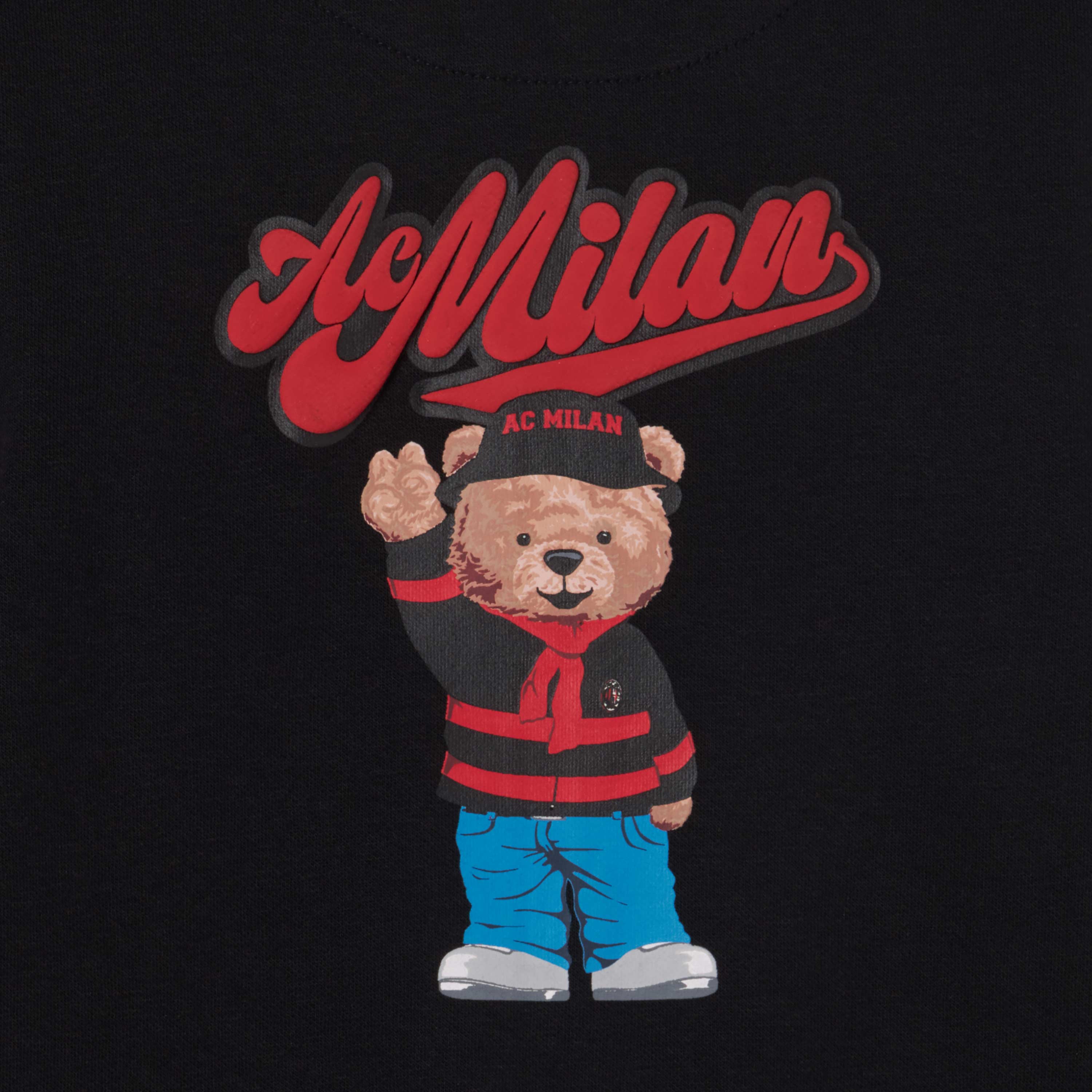 AC Milan Teddy felpa zip nera bambino 8 anni pile caldo