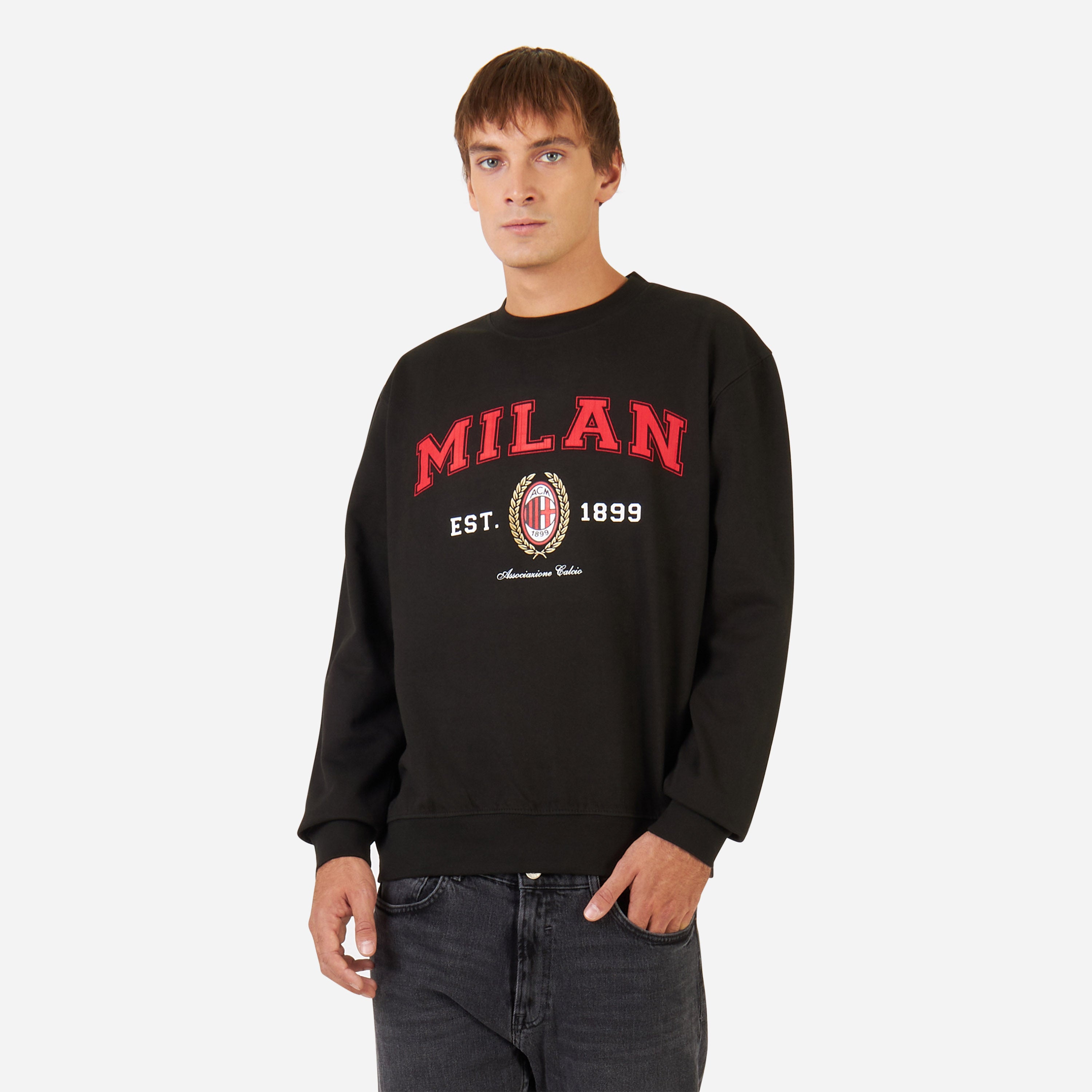 AC Milan College felpa uomo L girocollo cotone 1899