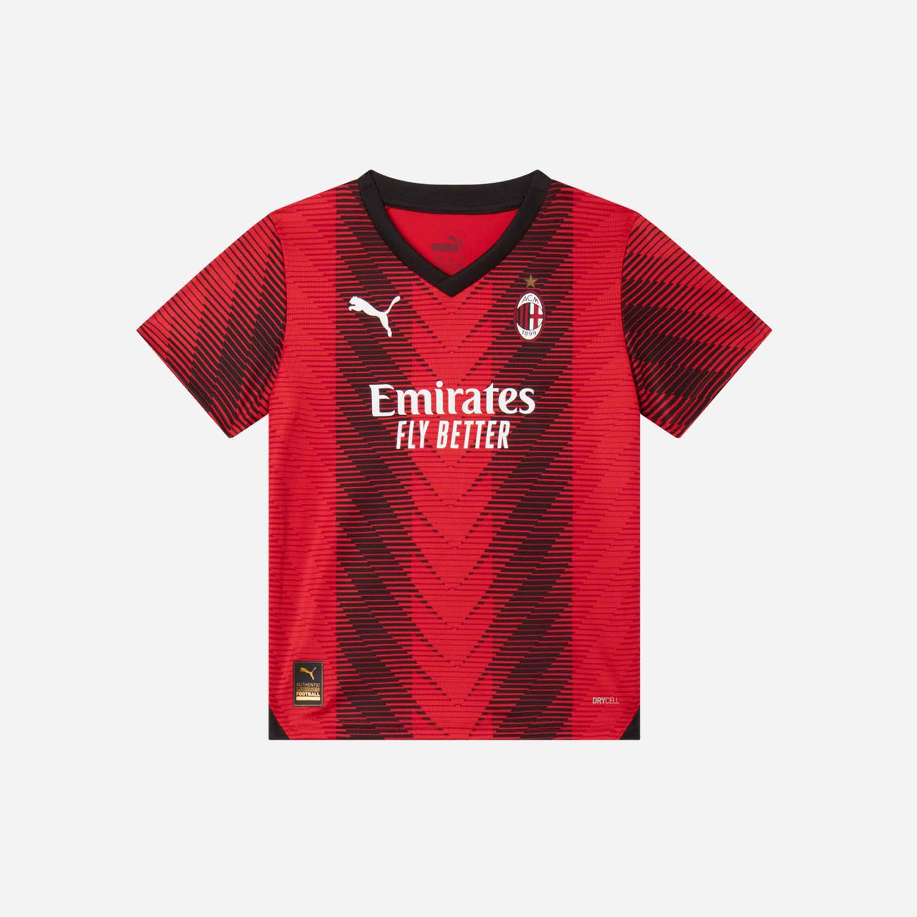 AC Milan Home 2023/24 Mini Kit maglia bambino rosso nero