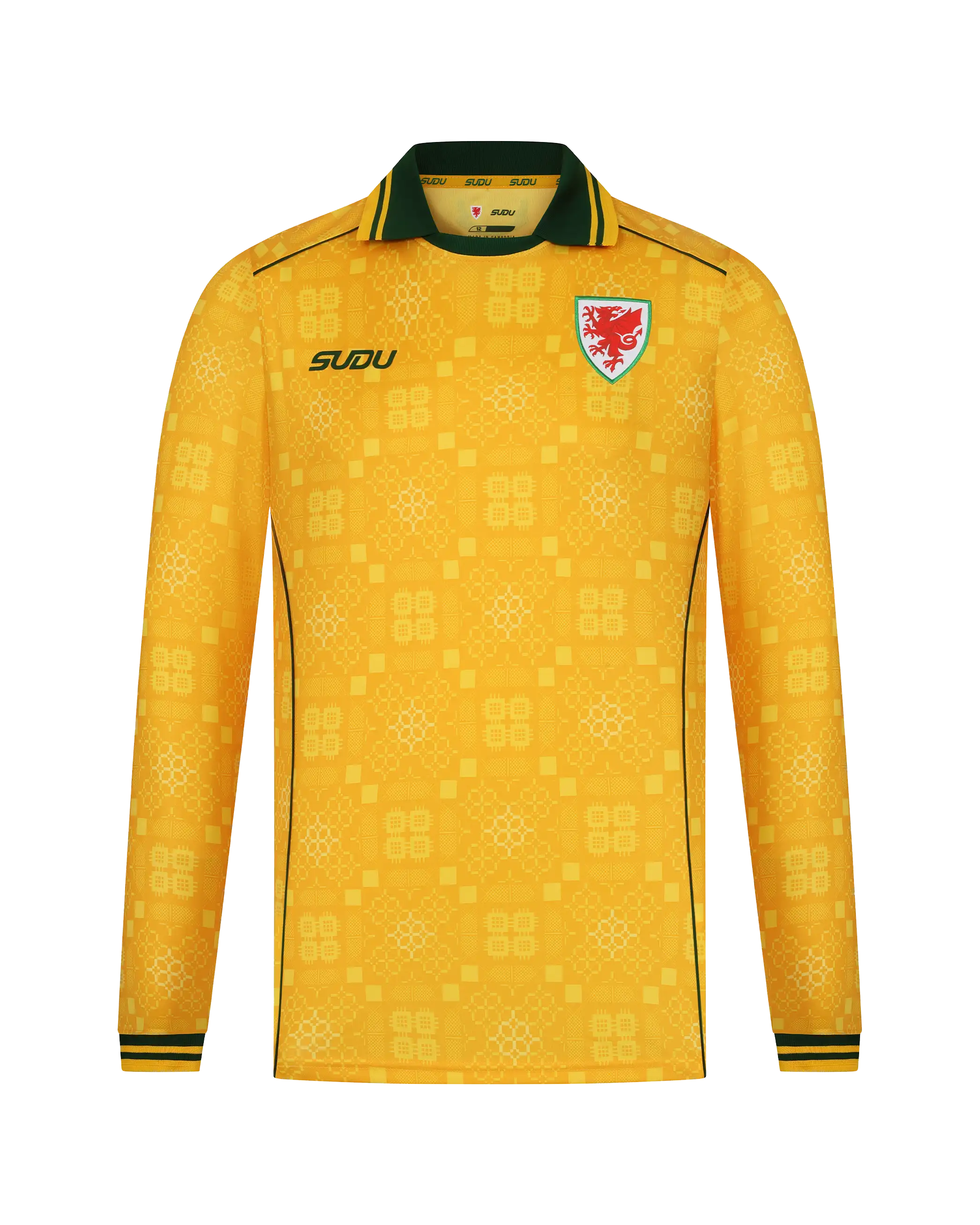Wales Away Kit maglia manica lunga gialla M