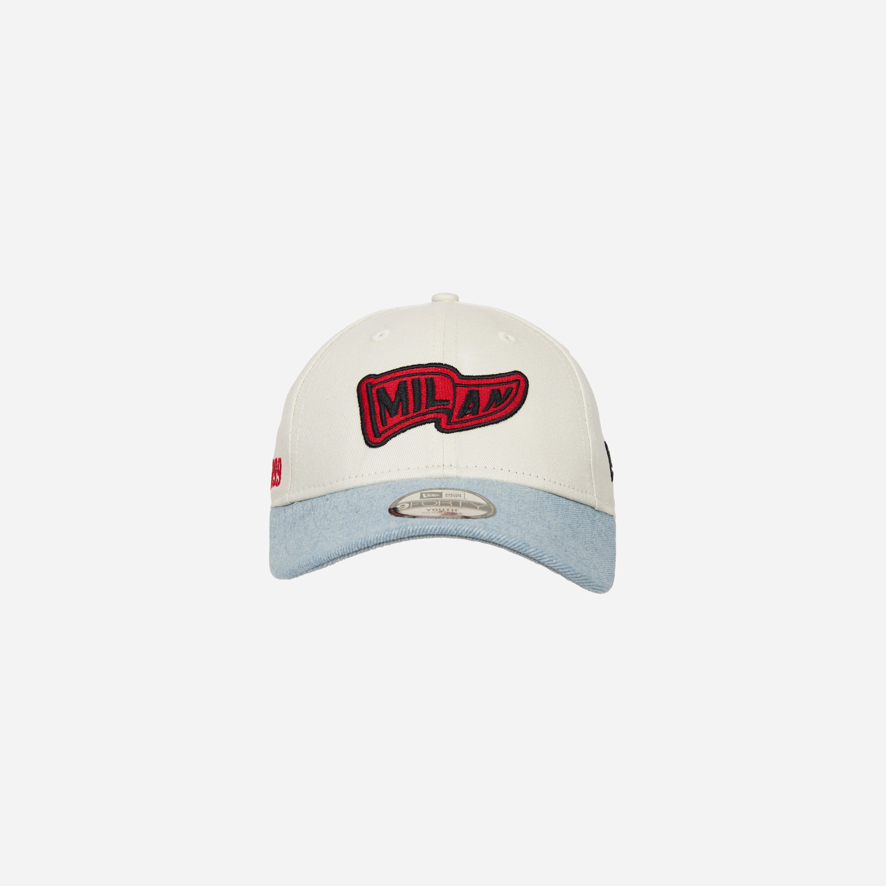 AC Milan 9FORTY New Era cappello bambino bianco visiera denim