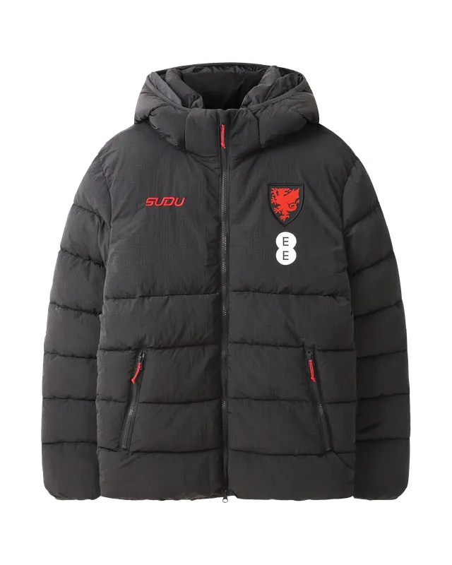 Wales SUDU 2026-28 giacca imbottita staff travel nera
