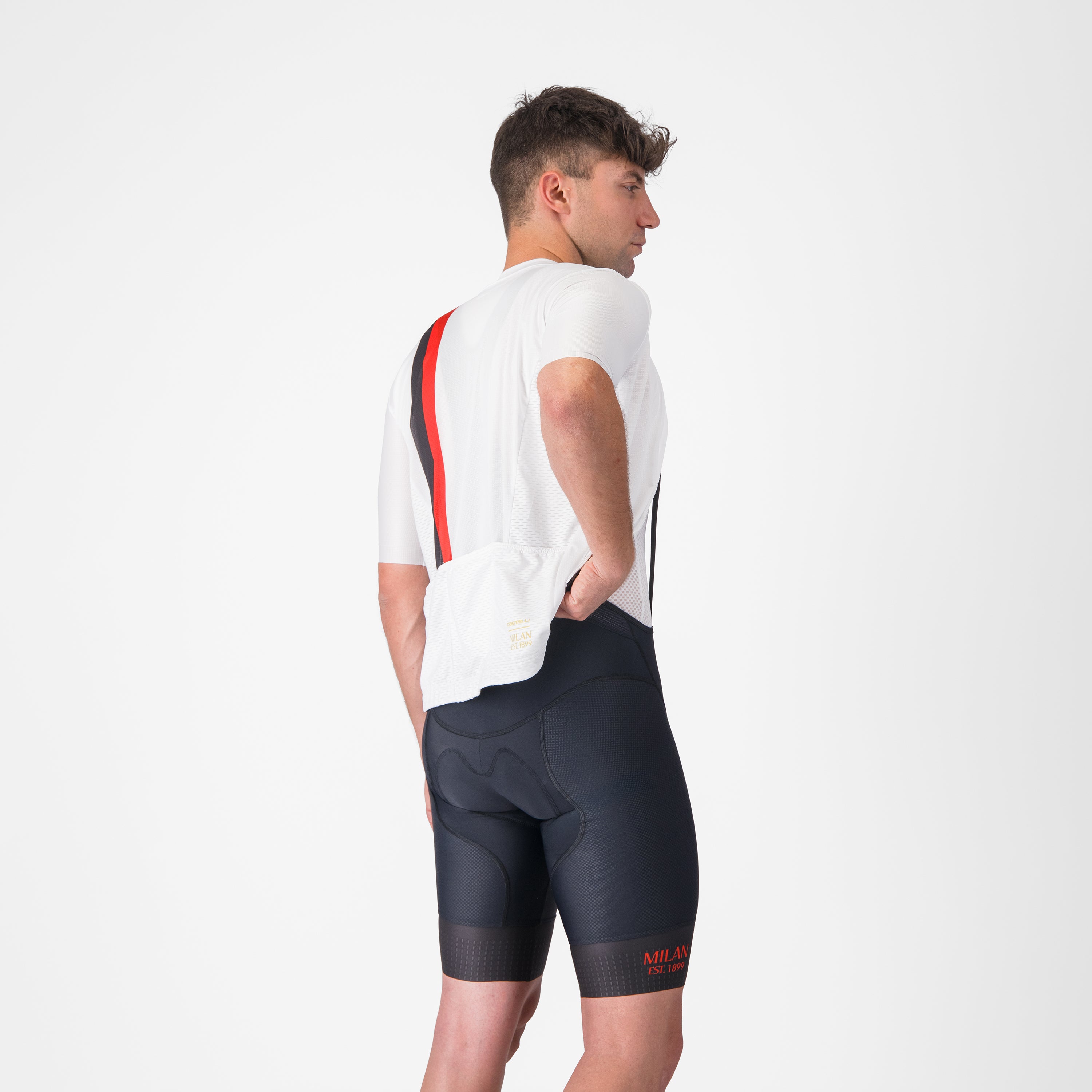 Castelli X AC Milan maglia ciclismo bianca zip YKK uomo