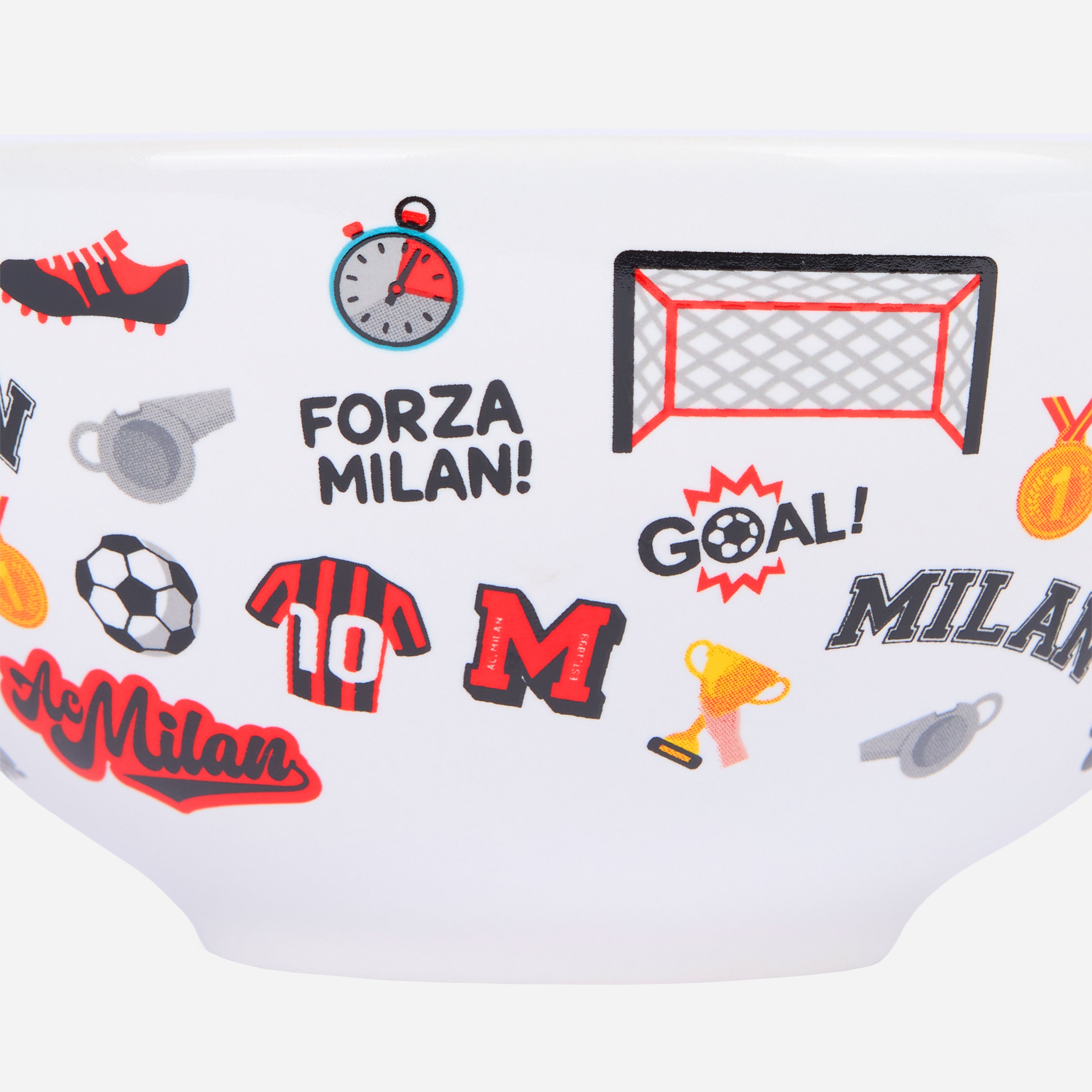 AC Milan Breakfast Bowl tazza ciotola ceramica bianca