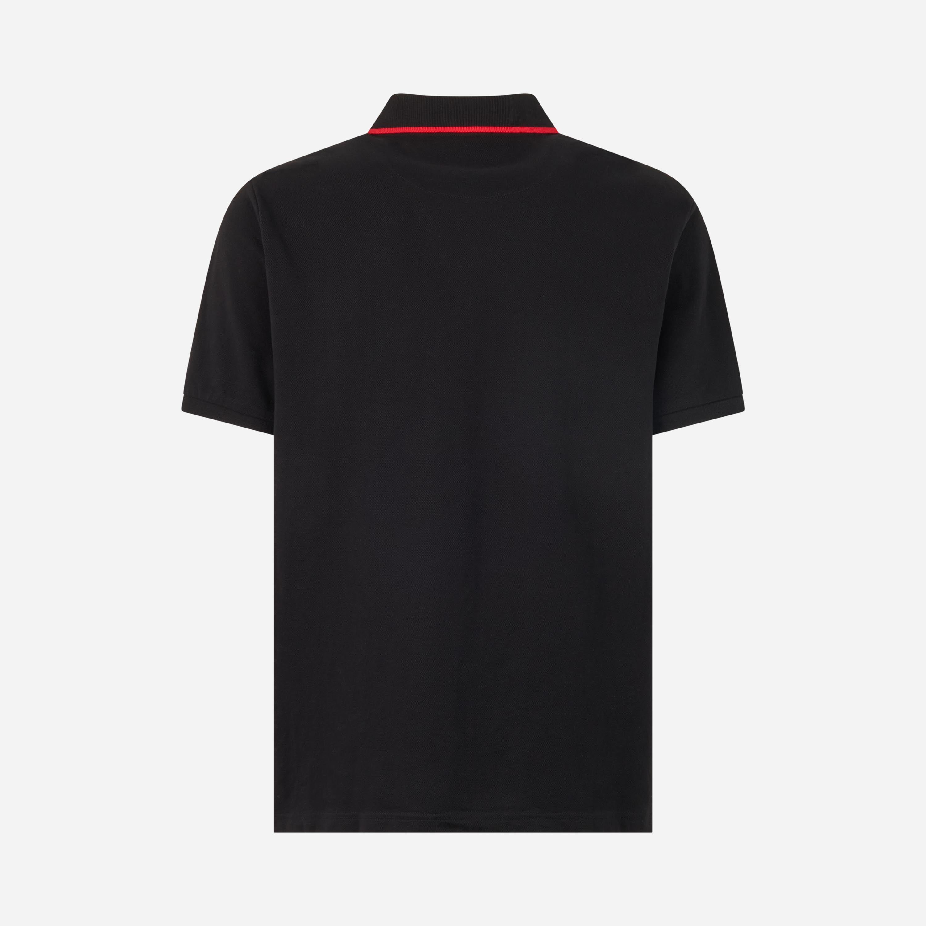 AC Milan Devil Polo Uomo Cotone Ricamo Contrasto Nera