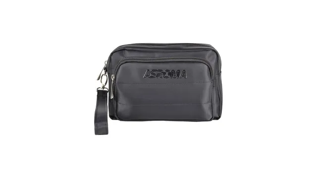 Roma Fanshop Accessori Pochette Tessuto AS Roma nera