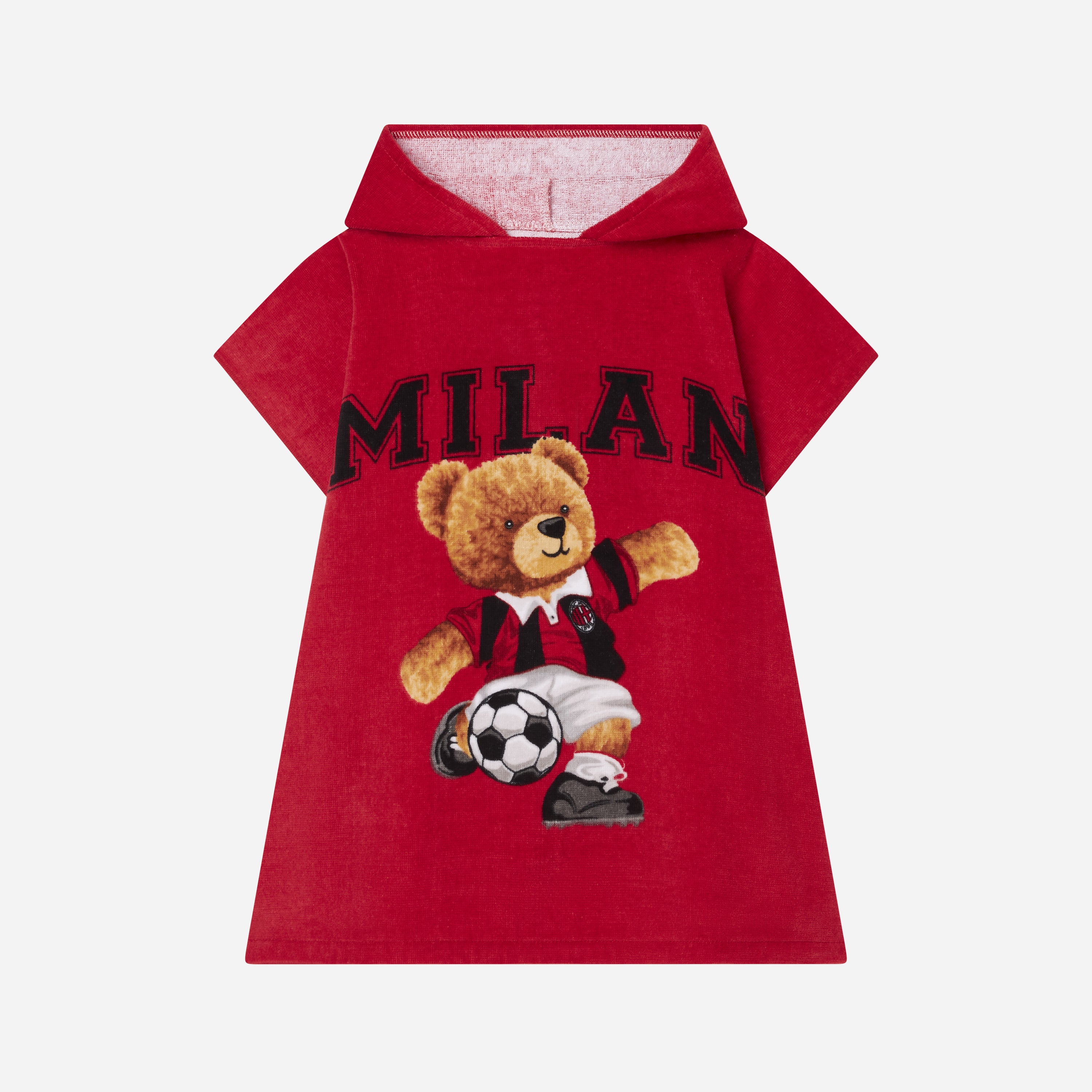 AC Milan Teddy Accappatoio Bambino Rossonero 60x120 Cotone