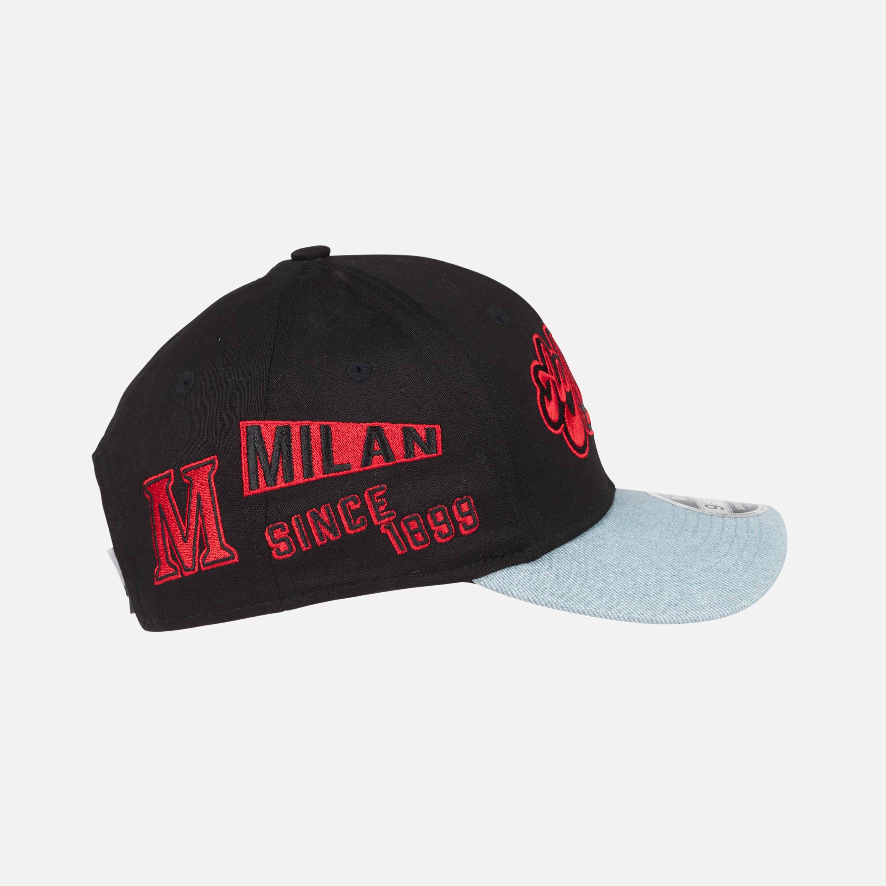 AC Milan Cappello 9FIFTY New Era Visiera Denim Nero