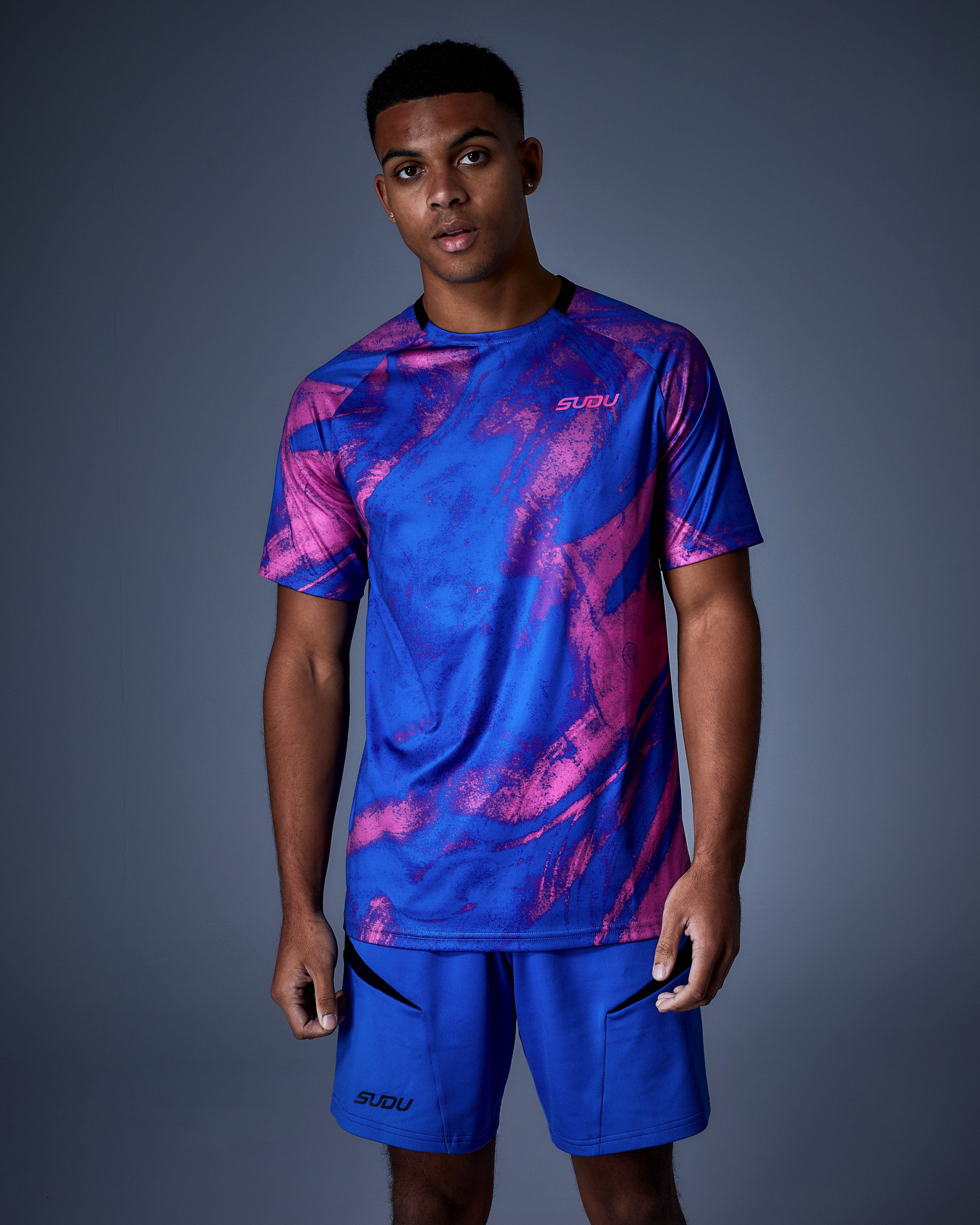 Wales SUDU SPT 01 Play t-shirt training blu rosa