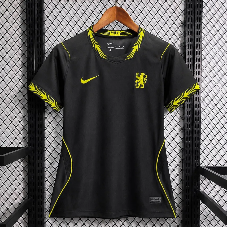 Chelsea Away 2026/27 Donna maglia nera giallo fluo S-XXL
