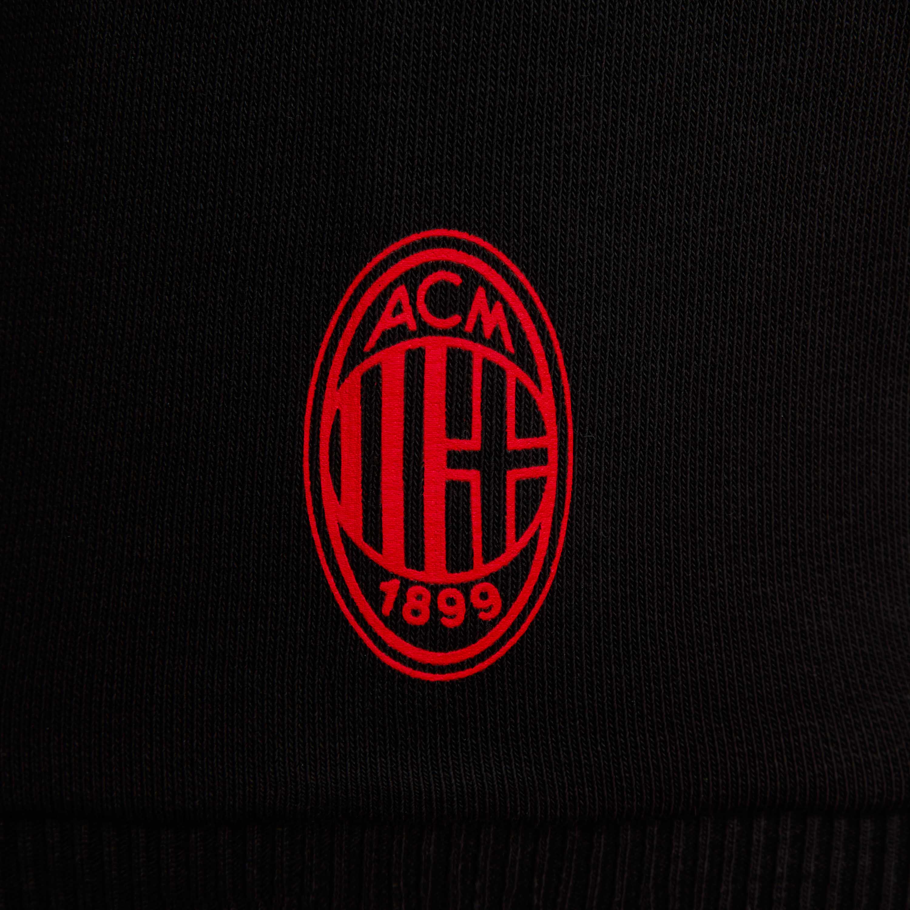 AC Milan Culture Collection Black Hoodie felpa uomo nera cotone