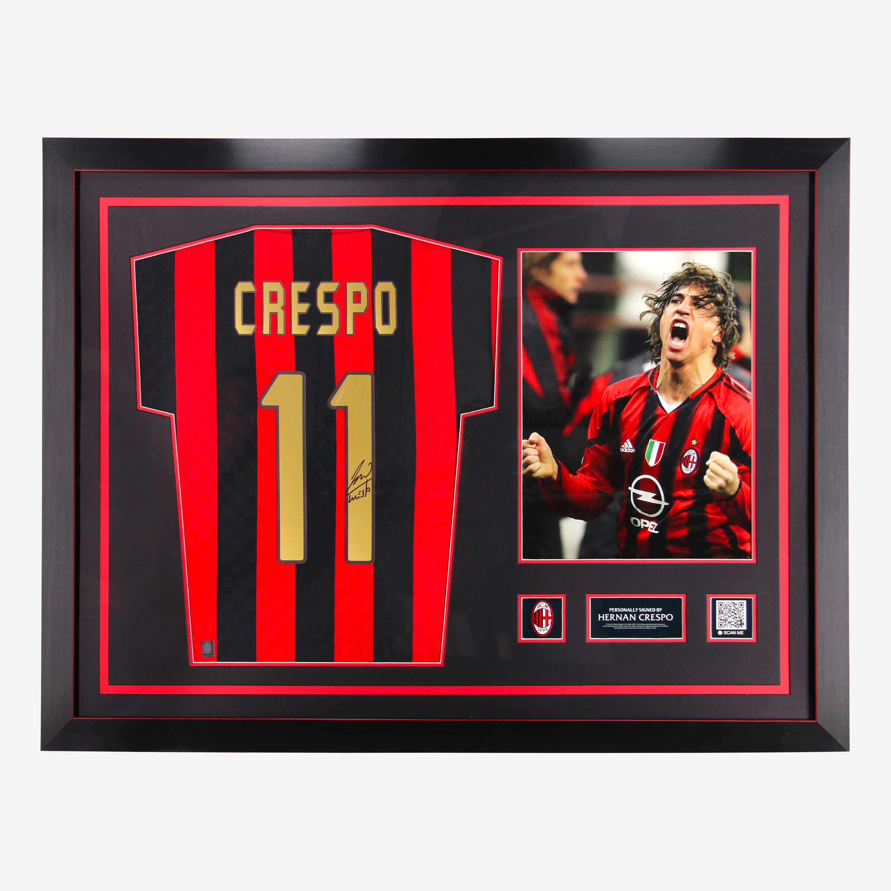 AC Milan 2004/05 maglia Crespo firmata incorniciata