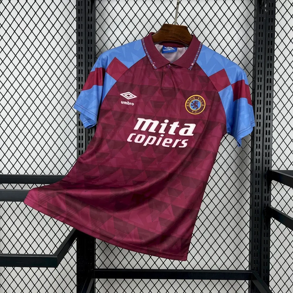 Tifoso Store Maglie da Calcio Aston Villa 1990/91 maglia granata retrò
