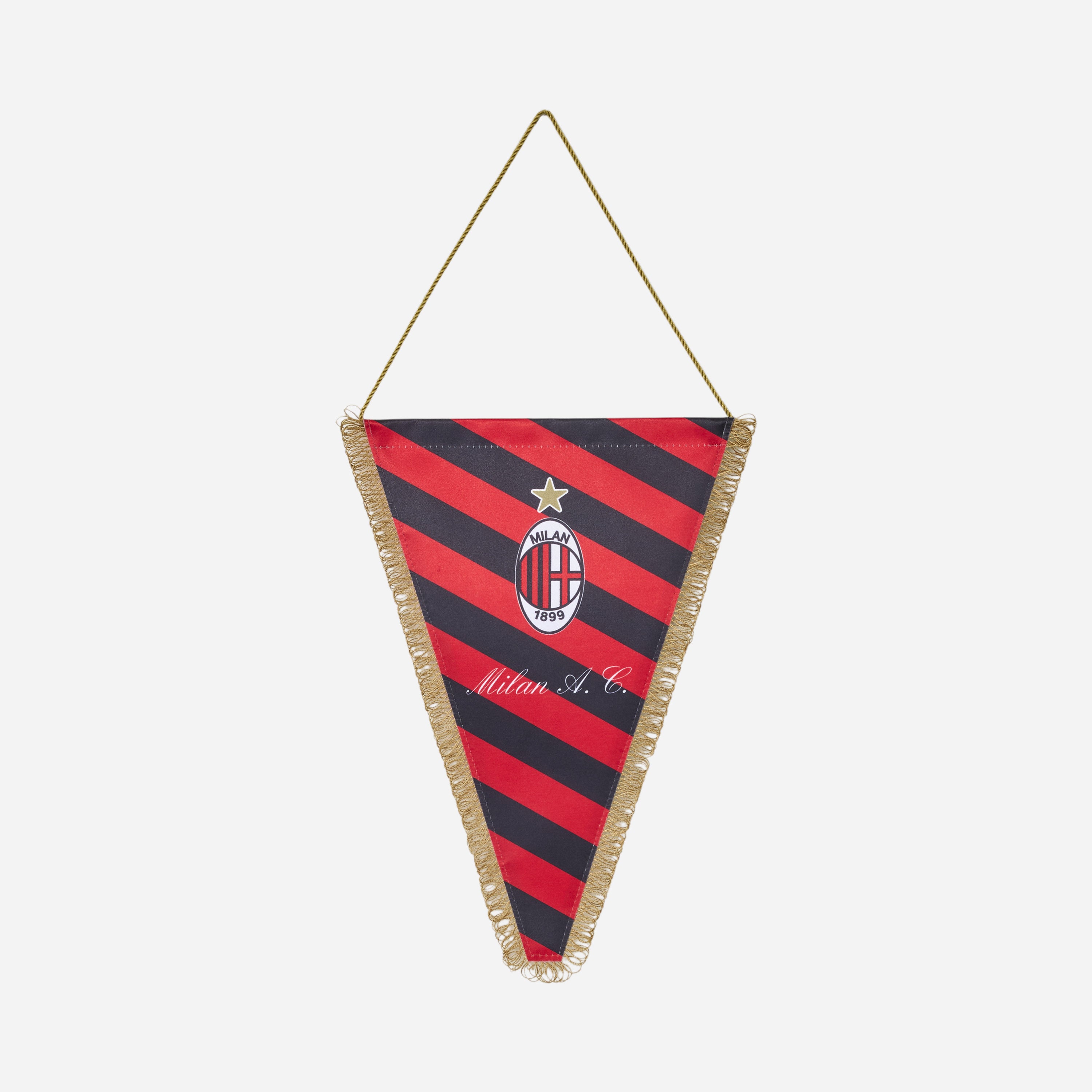 AC Milan Retro anni 90 gagliardetto rosso nero frange oro