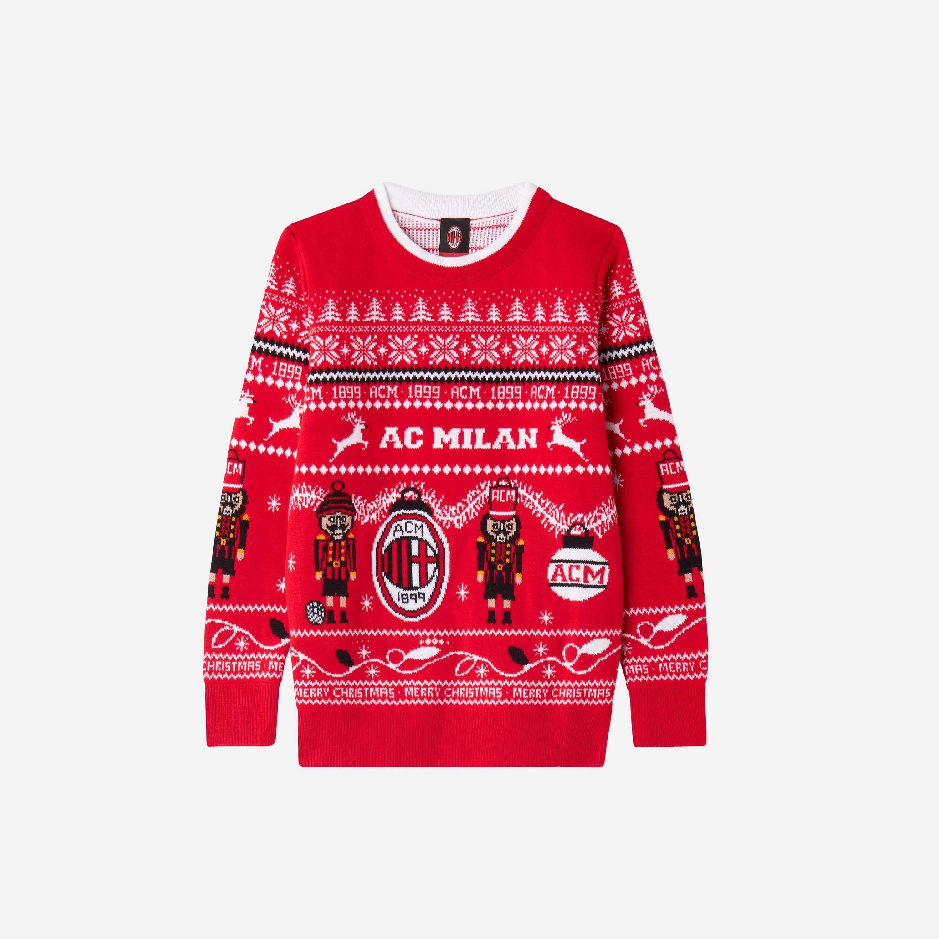 AC Milan Kids Christmas Jumper Bambino Rossonero 8 10 12 Anni