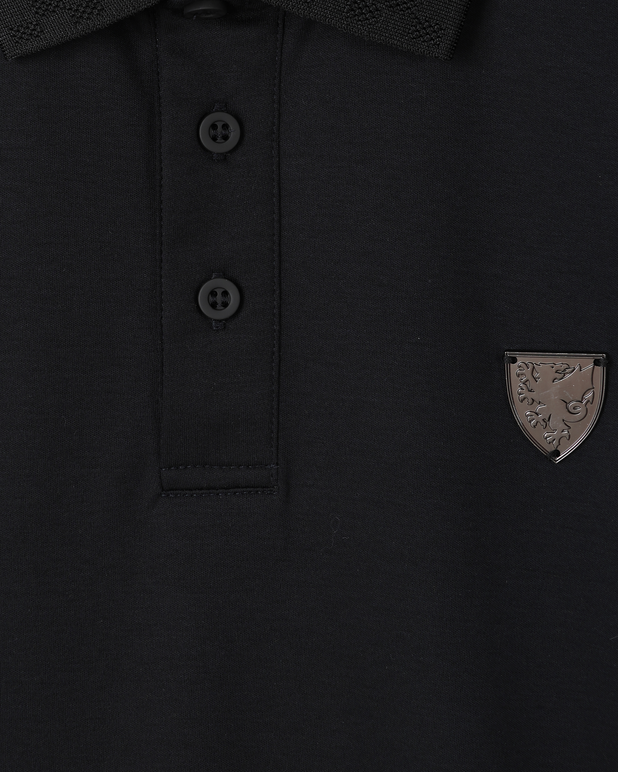 Wales 1876 polo cotone nero uomo donna taglia regolare