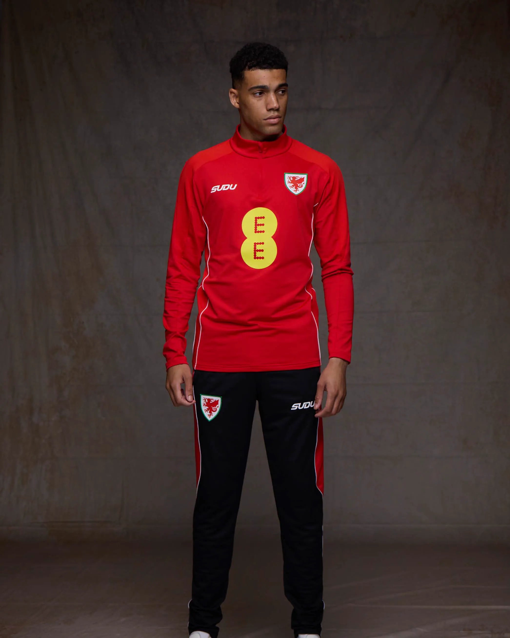 Wales SUDU Players Training felpa 1/4 zip rossa M