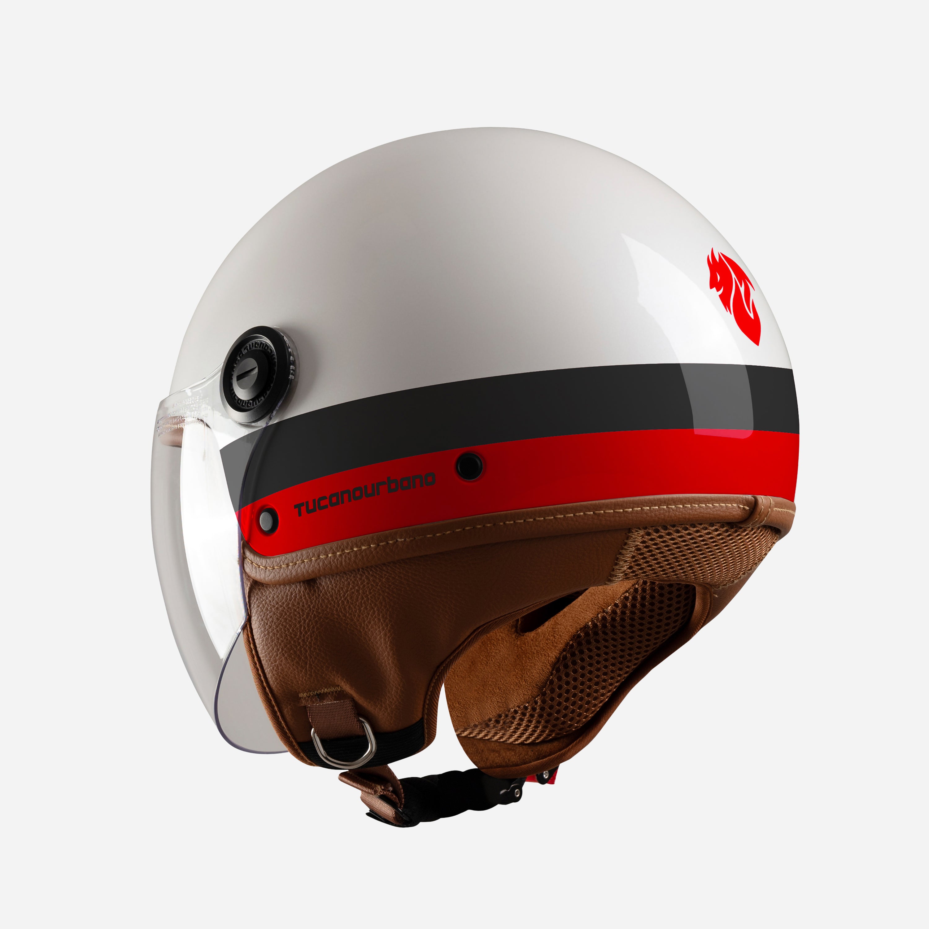 Tucano Urbano x AC Milan El'Jettin Casco Jet Bianco Skyline